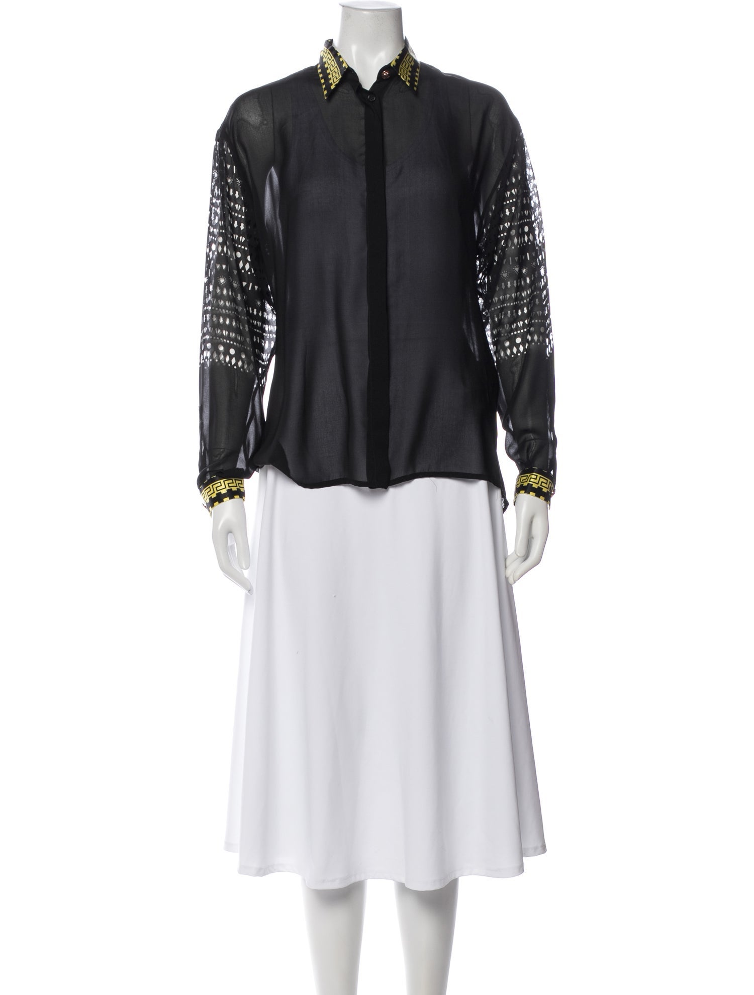 Versace Patterned Long Sleeve Blouse