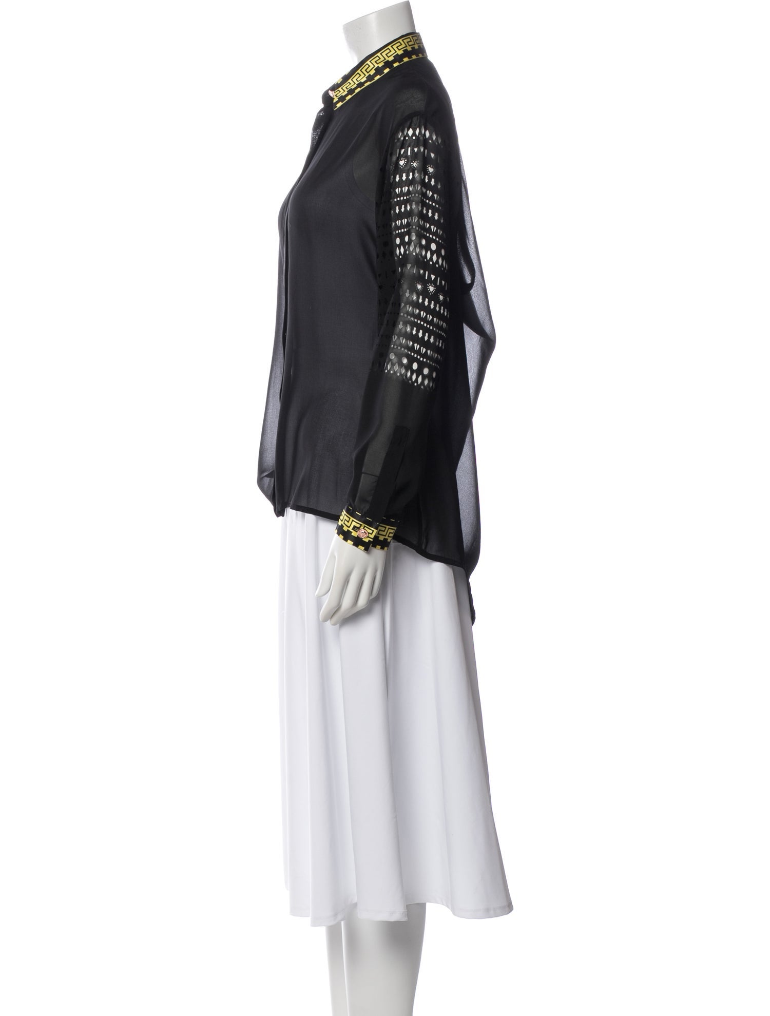 Versace Patterned Long Sleeve Blouse