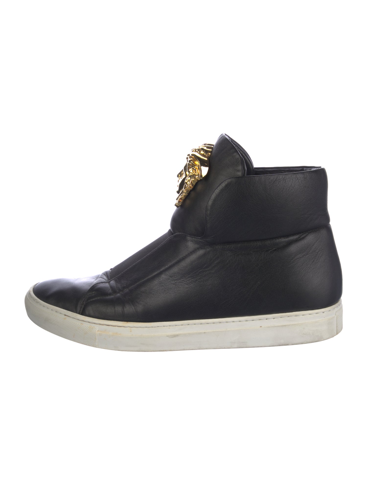 Versace Medusa Insignia Leather Lace-Up Boots