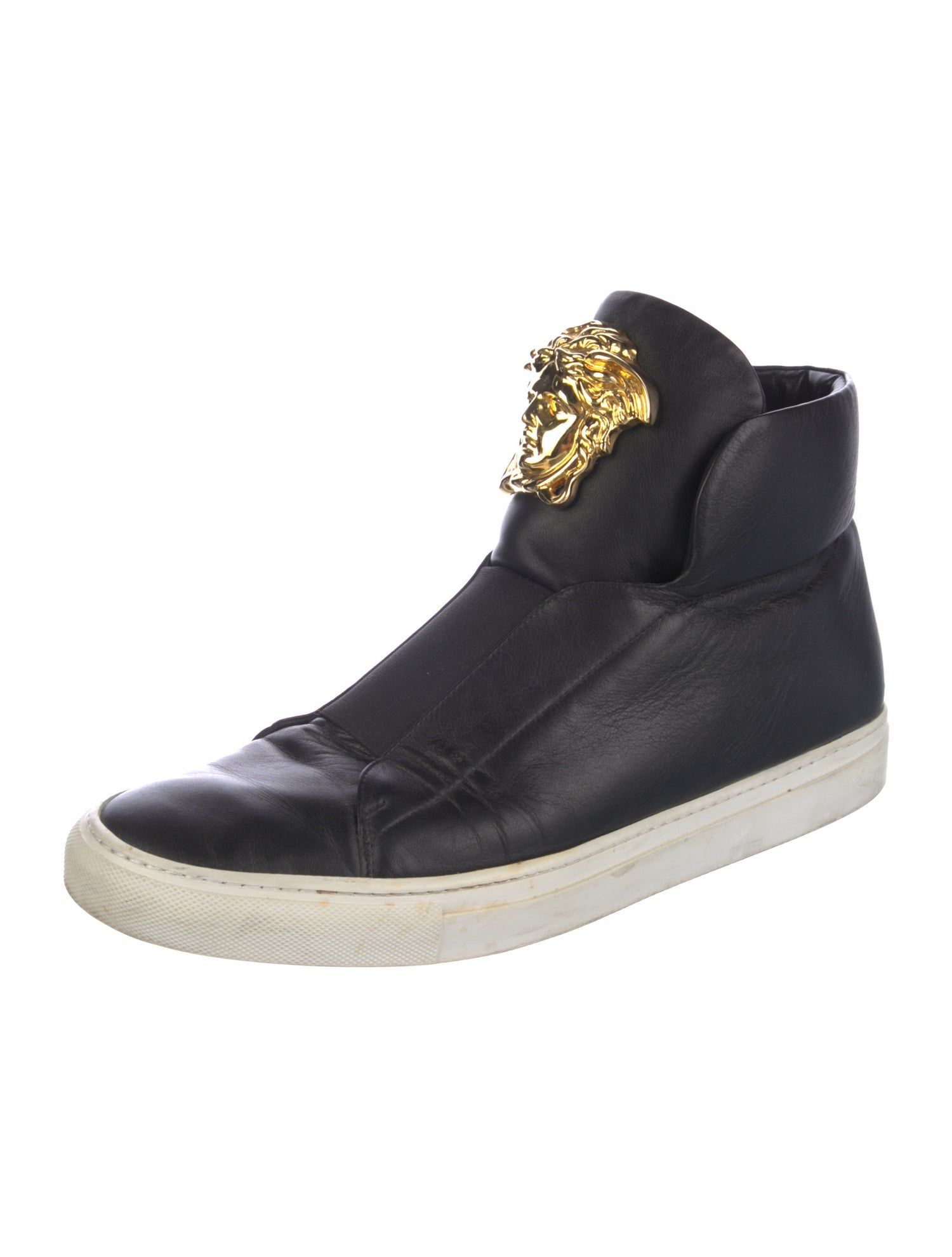 Versace Medusa Insignia Leather Lace-Up Boots