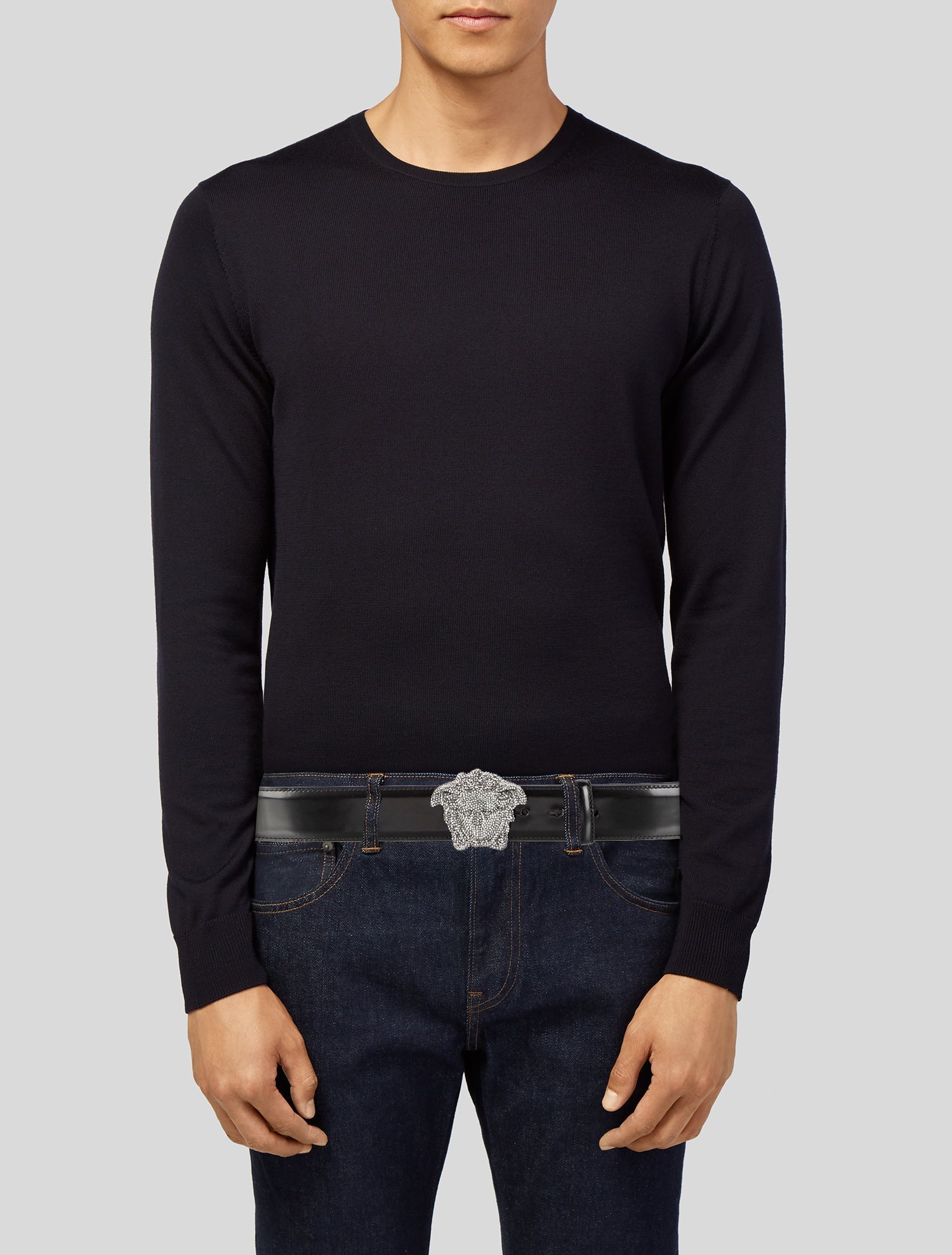 Versace Medusa Insignia Leather Waist Belt