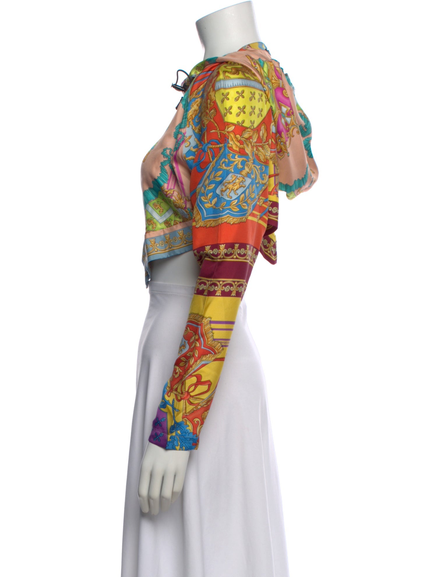 Versace Silk Printed Crop Top