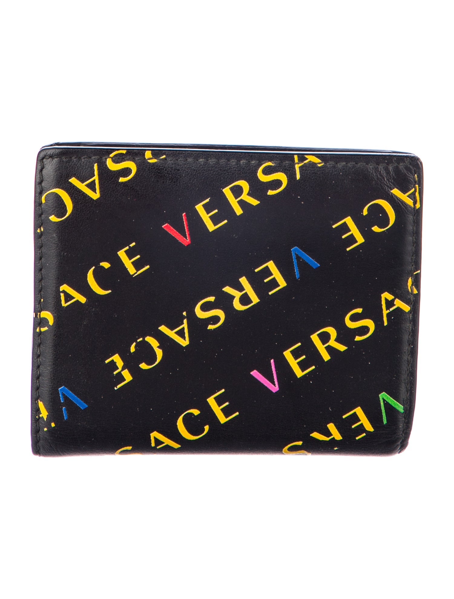 Versace Leather Printed Bifold Wallet