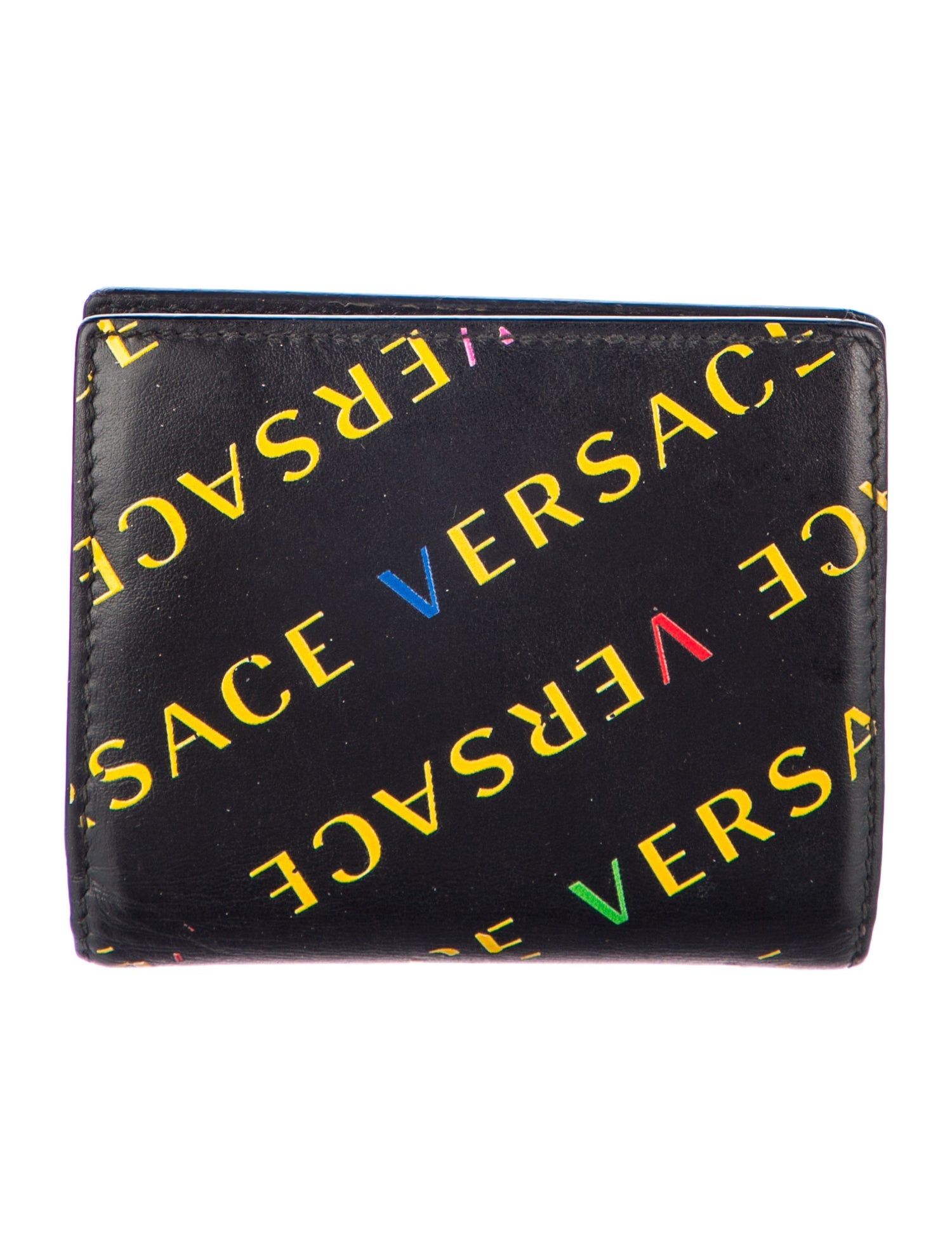 Versace Leather Printed Bifold Wallet
