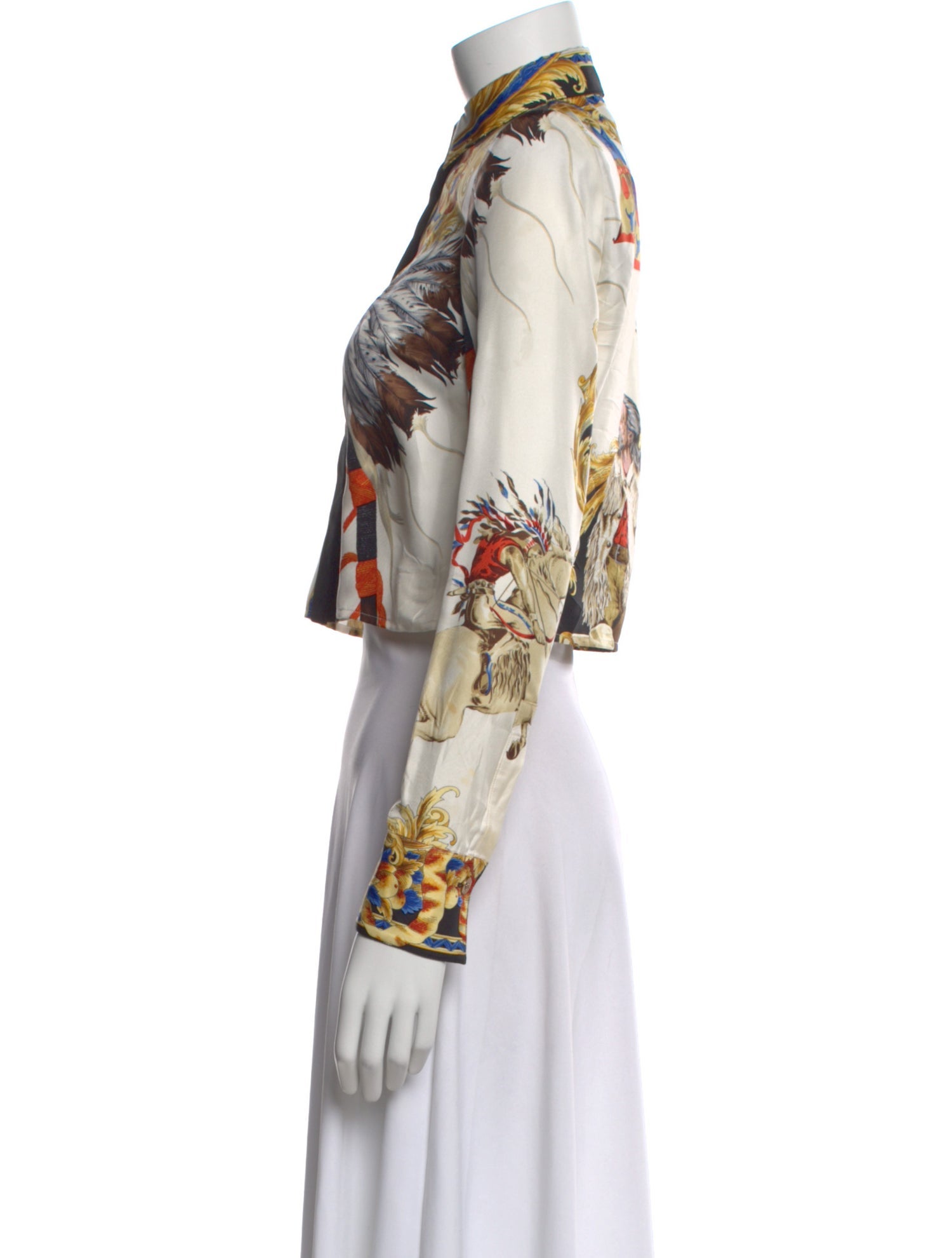 Versace Silk Printed Crop Top