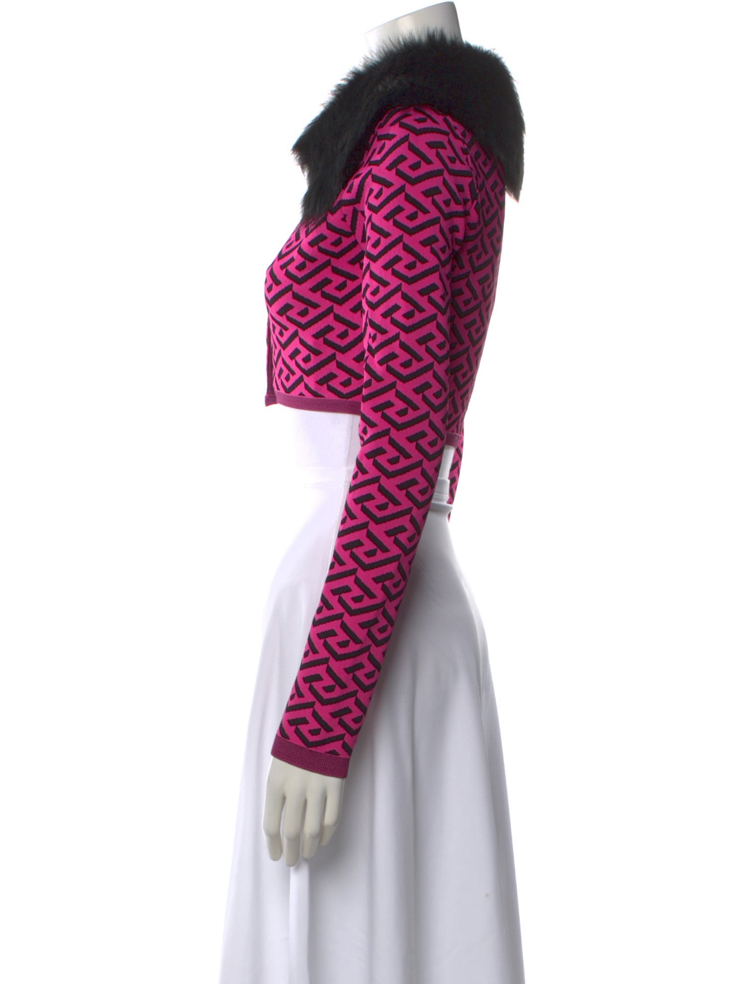 Versace Patterned V-Neck Crop Top