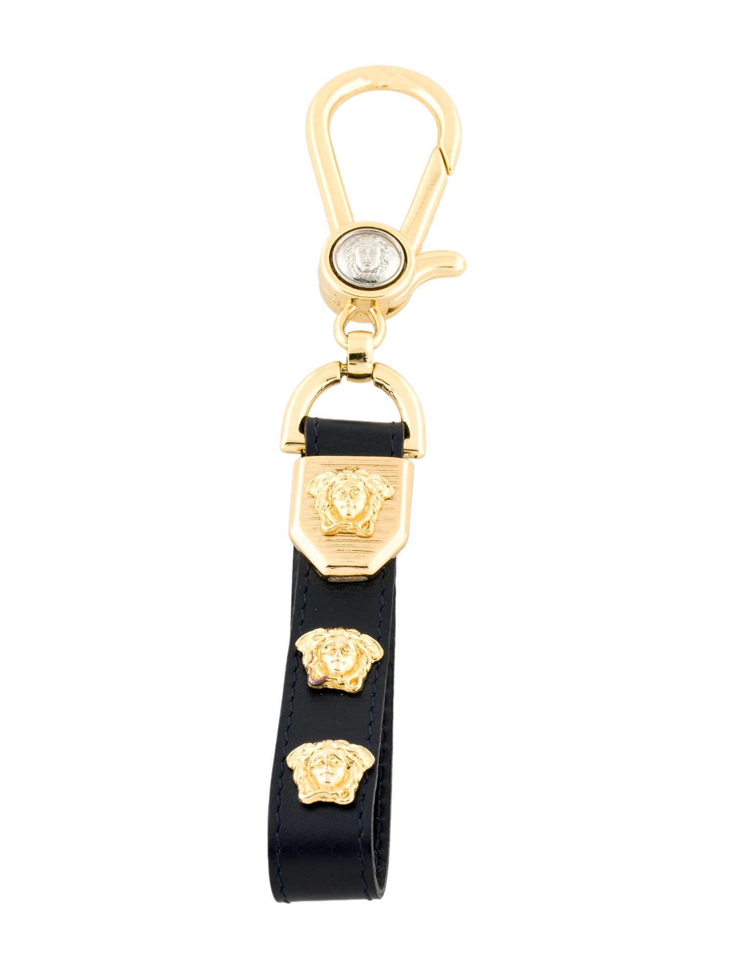 Versace Leather Two-Tone Keychain