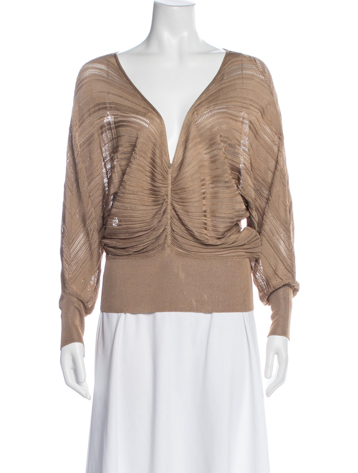 Versace V-Neck Long Sleeve Top