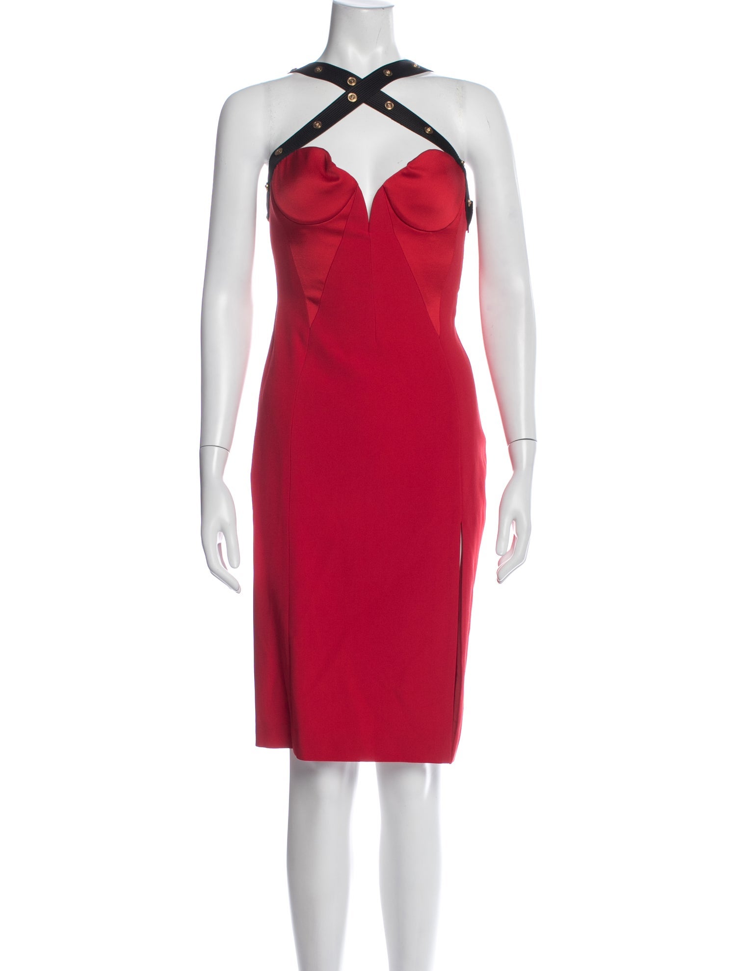 Versace Plunge Neckline Knee-Length Dress w/ Tags