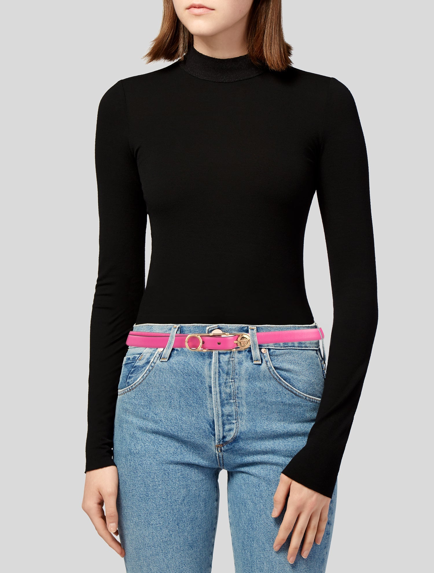 Versace Skinny Leather Belt