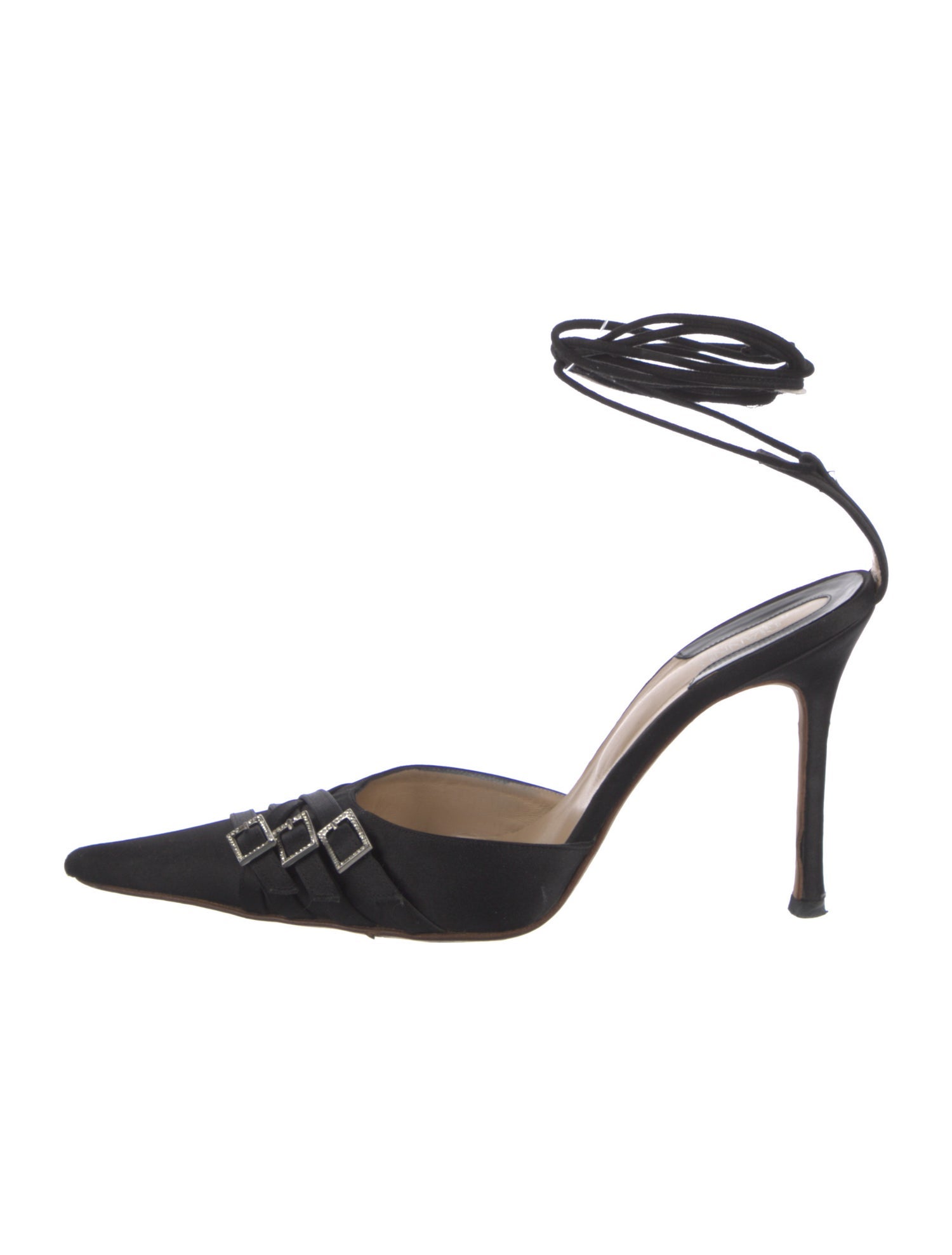 Gianni Versace Satin Crystal Embellishments Pumps