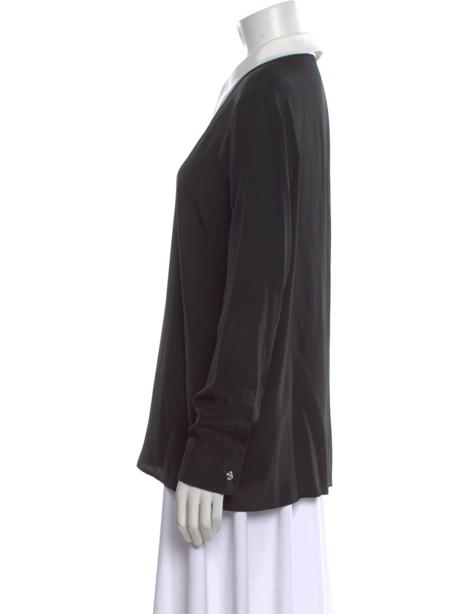 Versace Silk Long Sleeve Top