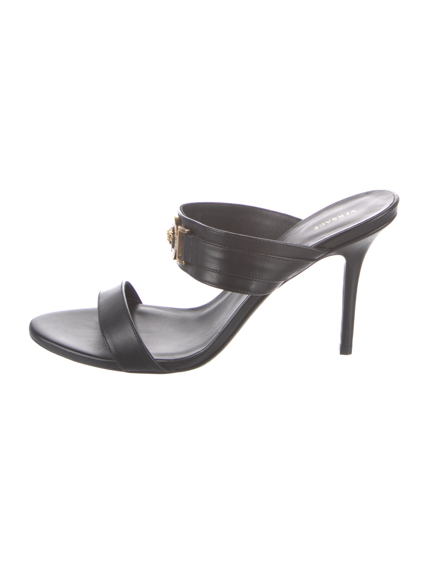 Versace Medusa Insignia Leather Slides