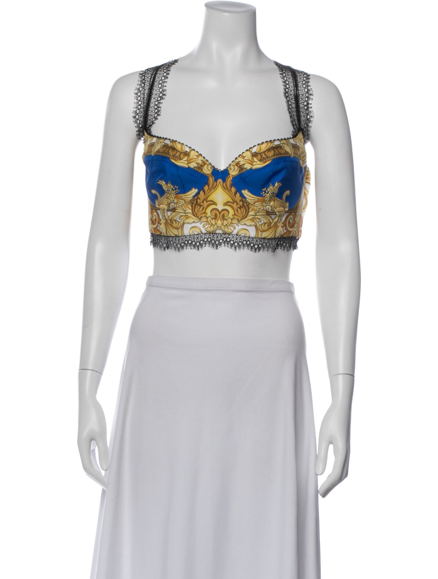 Versace Silk Printed Crop Top
