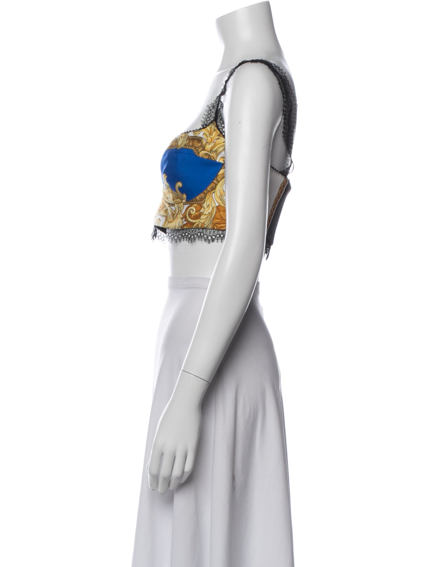 Versace Silk Printed Crop Top