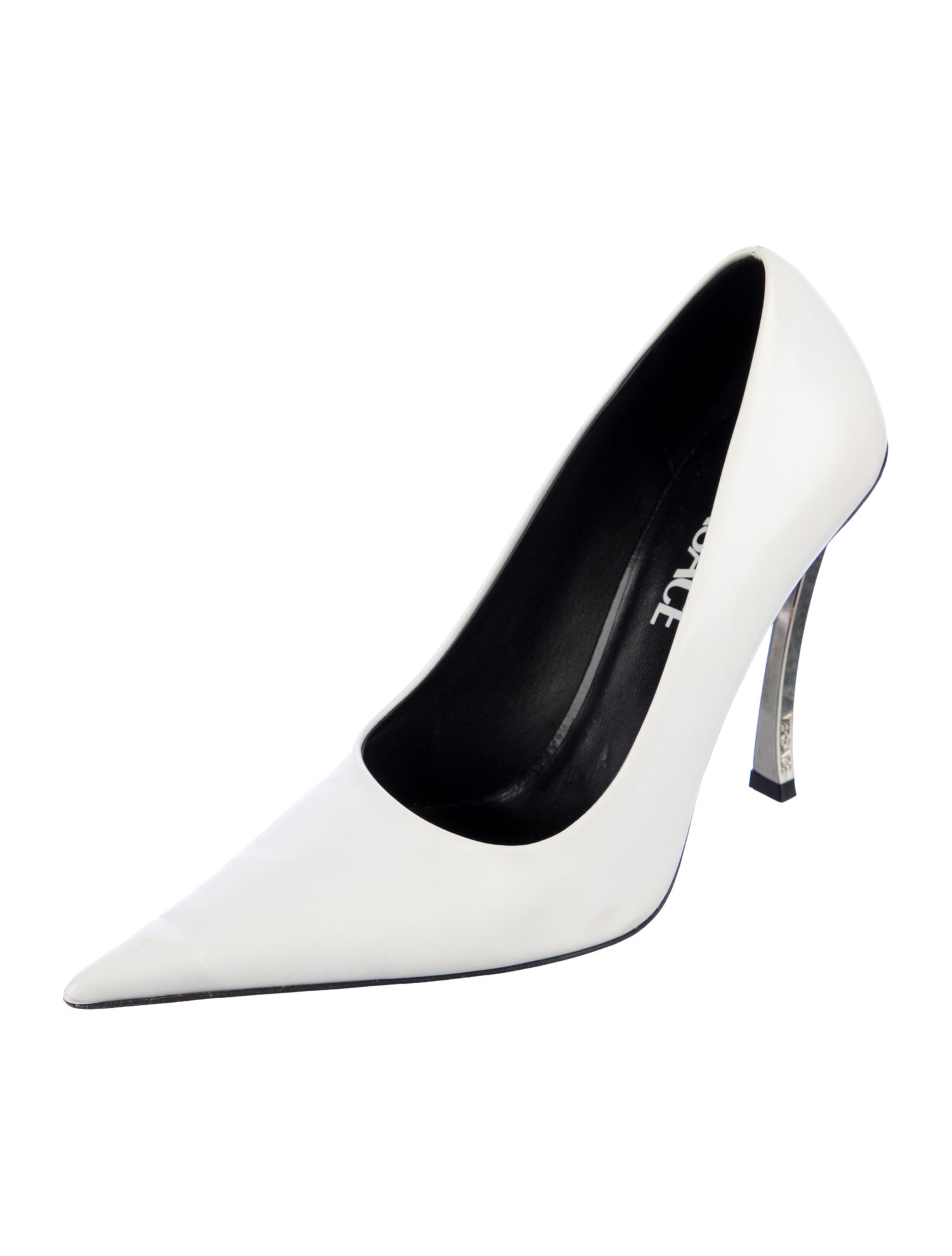 Versace Medusa Insignia Patent Leather Pumps