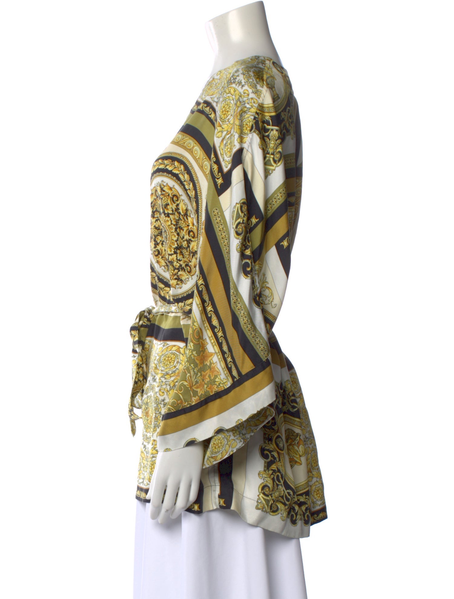 Versace Printed V-Neck Top
