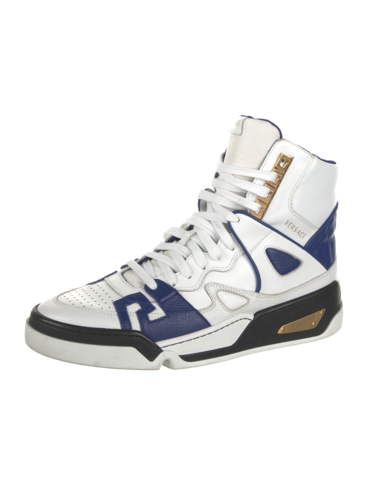 Versace Leather Colorblock Pattern Sneakers