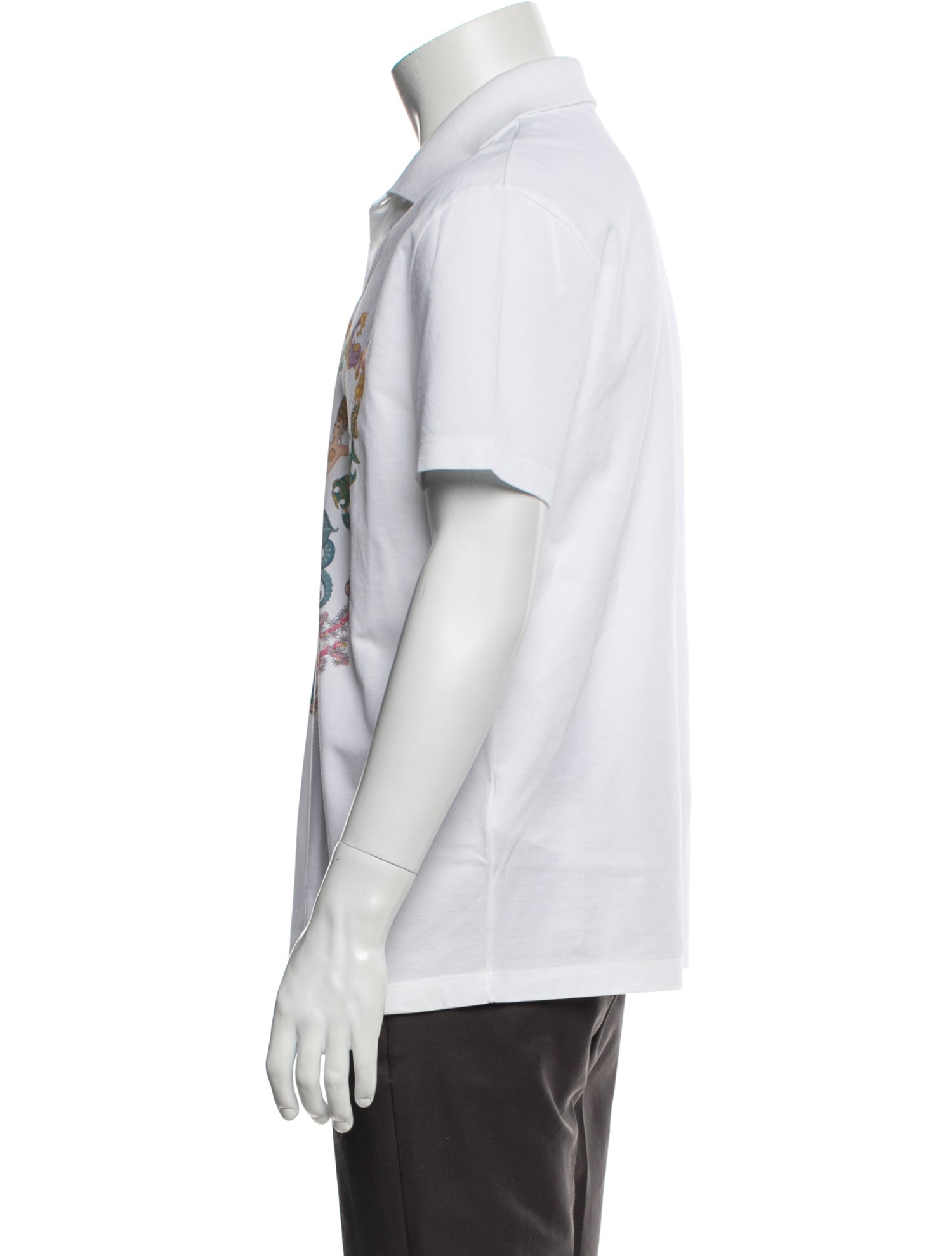 Versace Graphic Print Collar Polo Shirt
