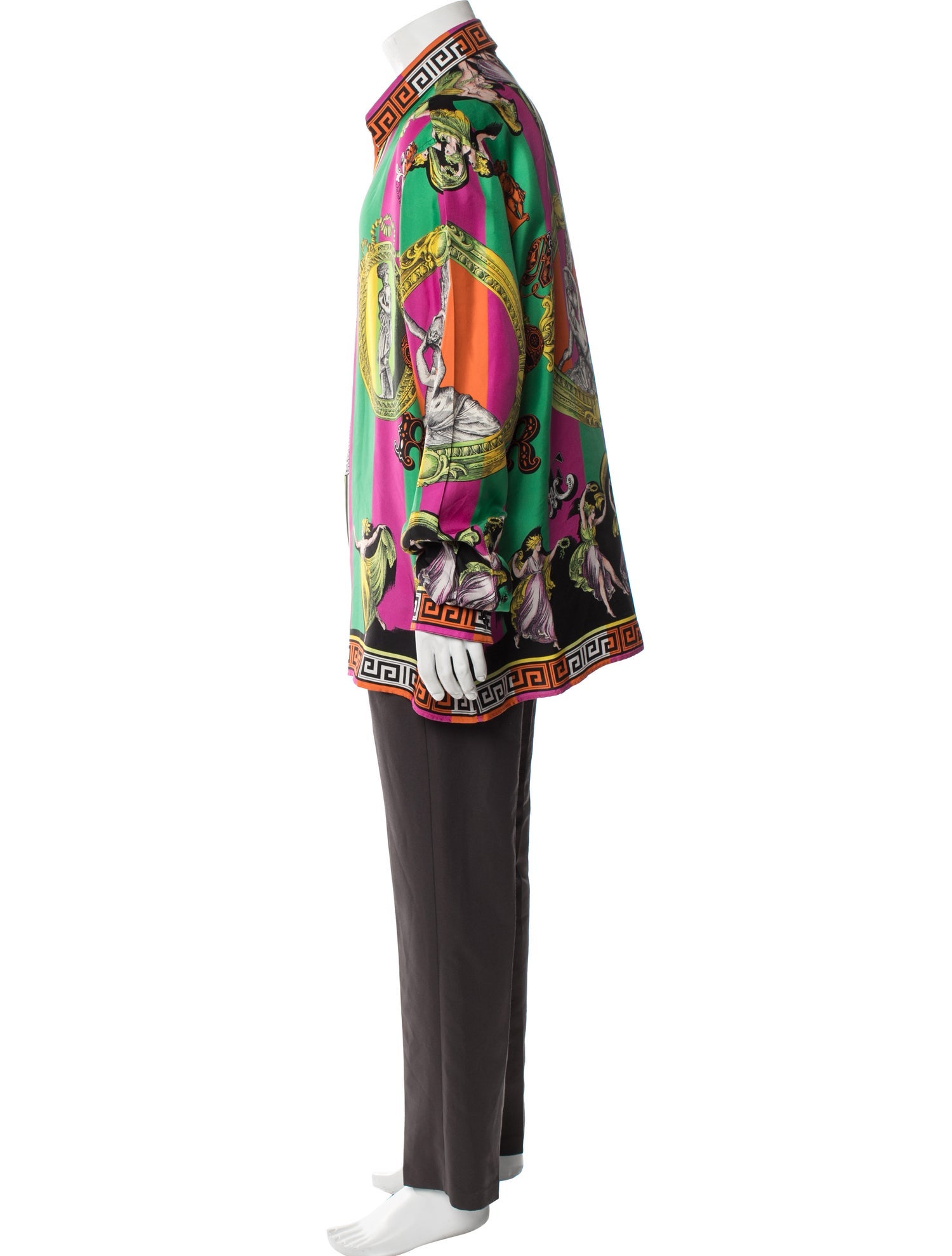 Versace Silk Graphic Print Shirt
