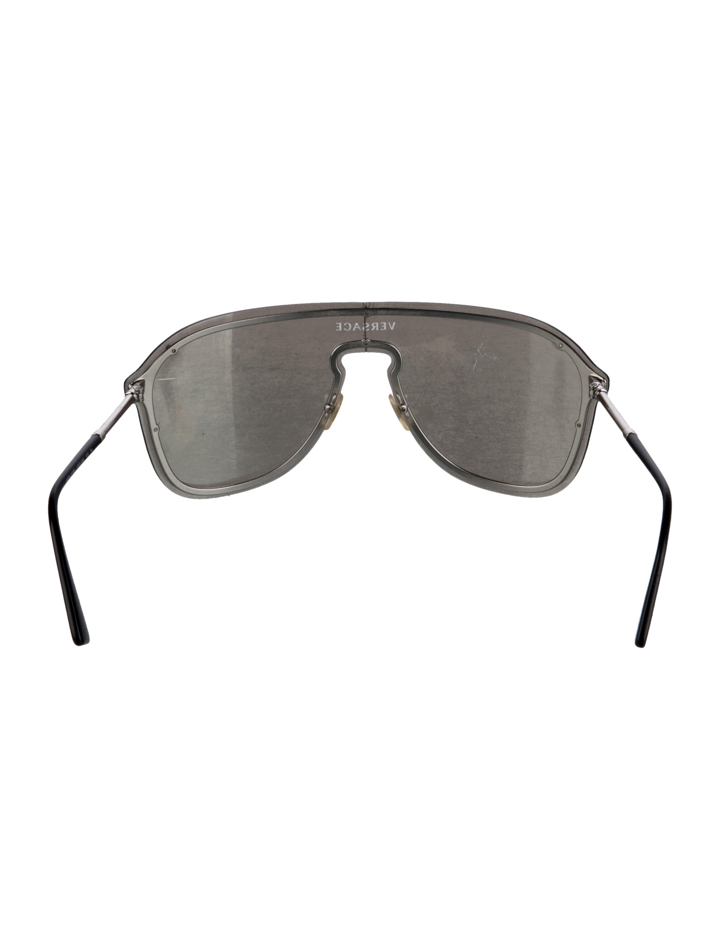 Versace Shield Mirrored Sunglasses