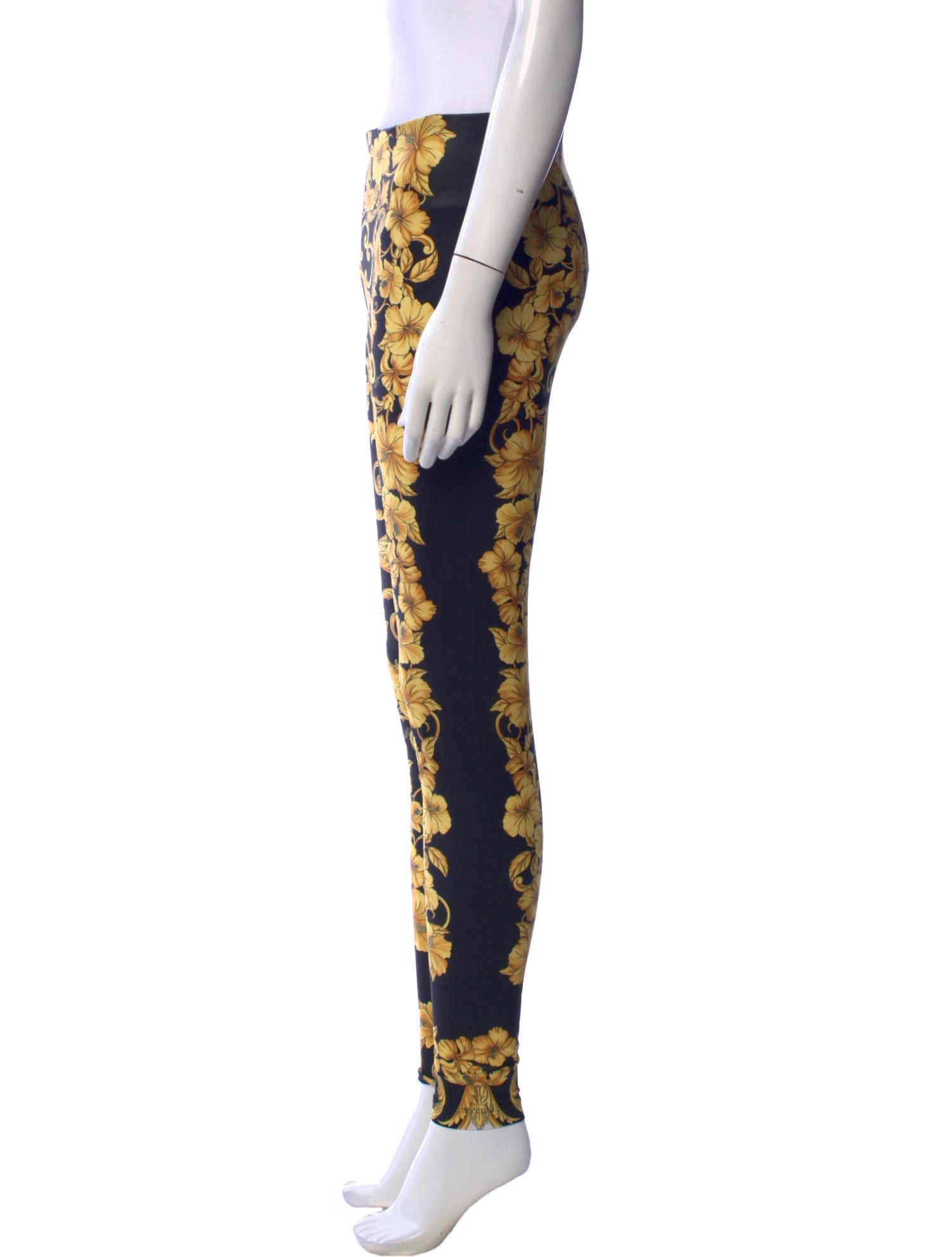 Versace Floral Print Skinny Leg Pants