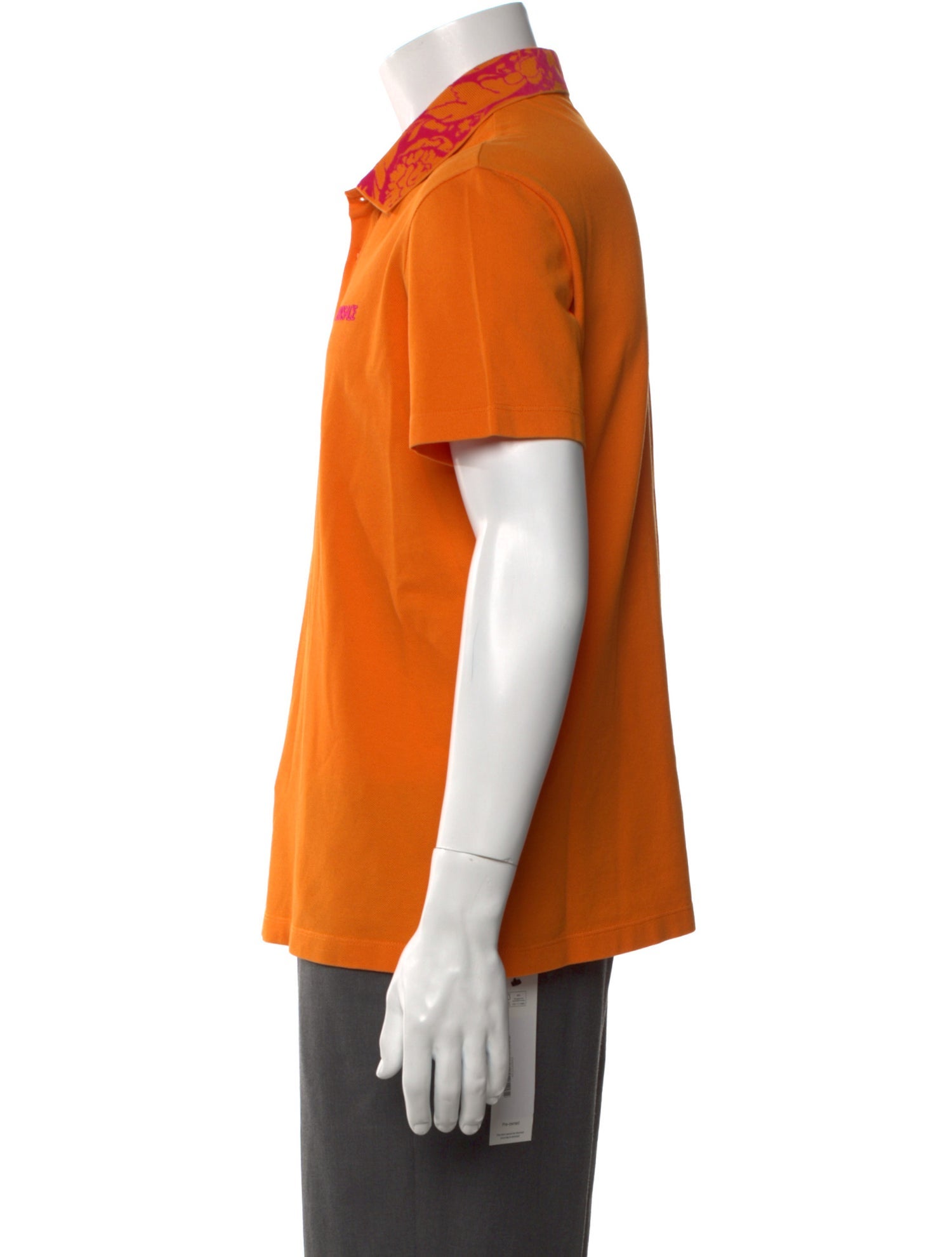 Versace Patterned Collar Polo Shirt