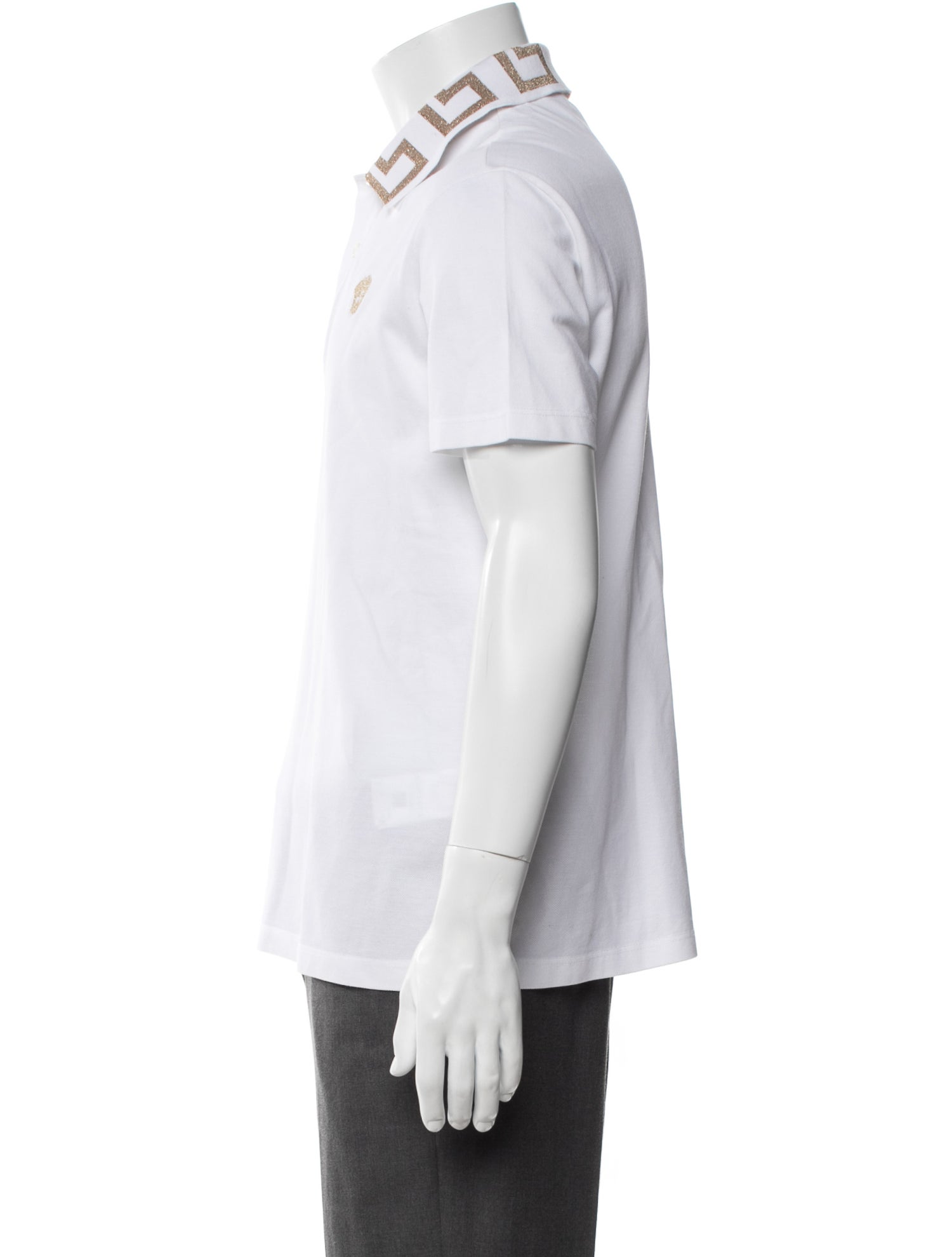 Versace Graphic Print Collar Polo Shirt