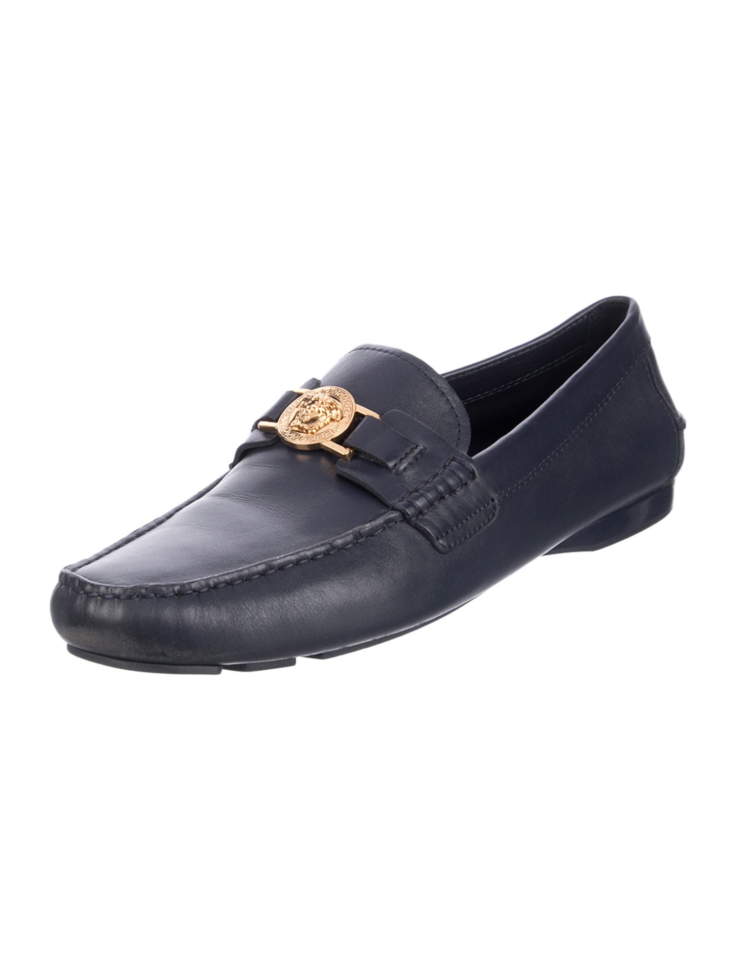 Versace Medusa Insignia Leather Drivers