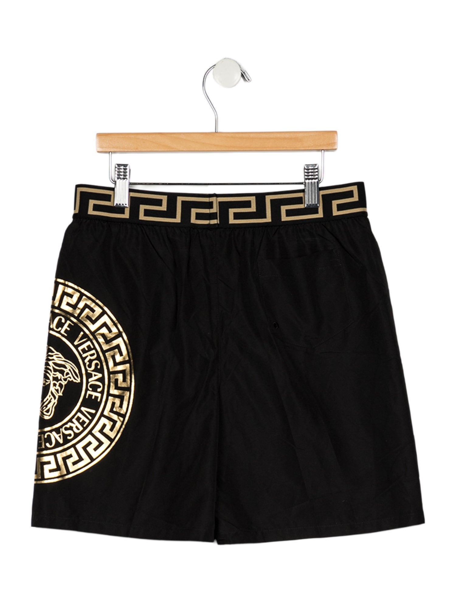 Versace Black and multicolor patterned shorts with interior lining w/Tags