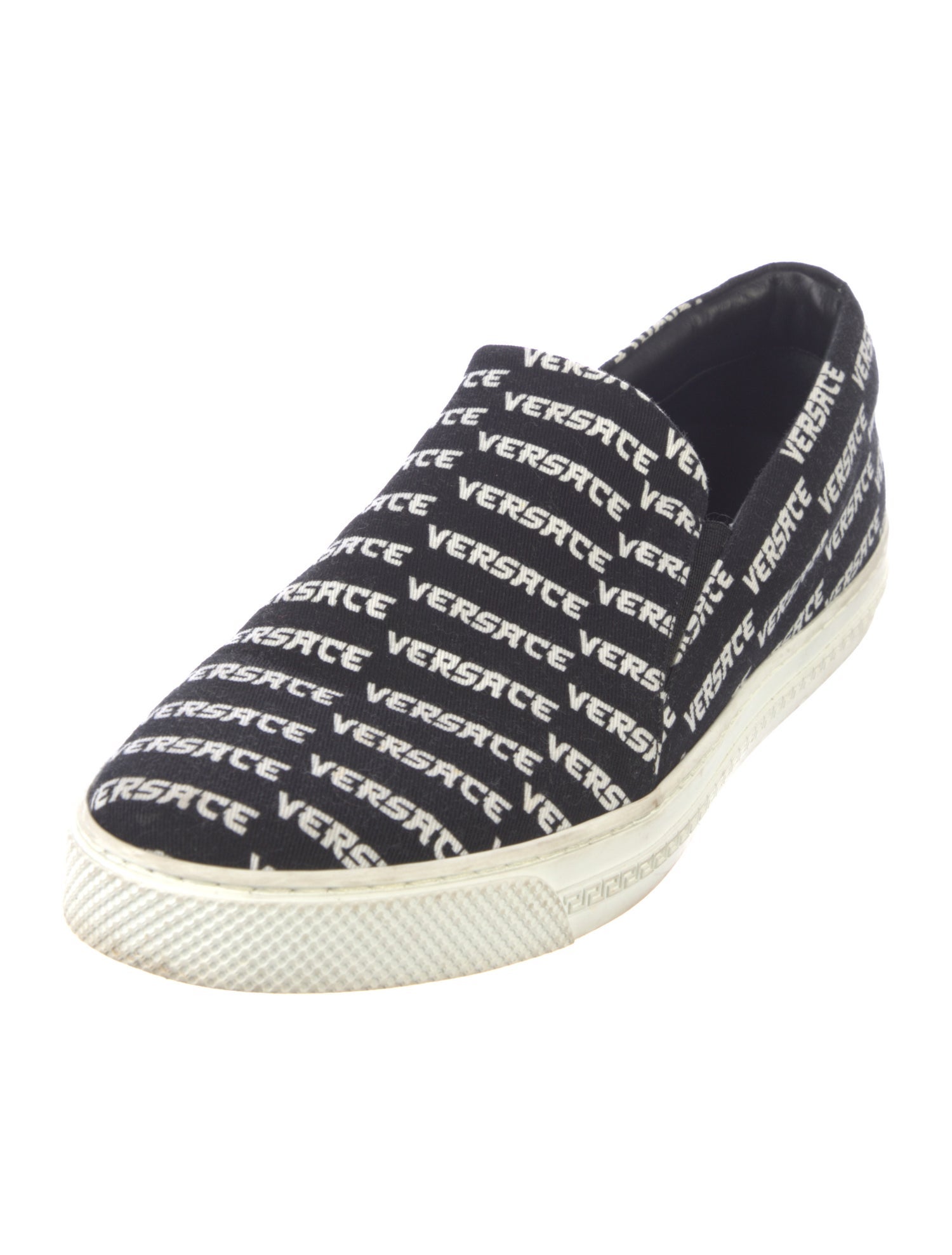 Versace Monogram Pattern Canvas Sneakers
