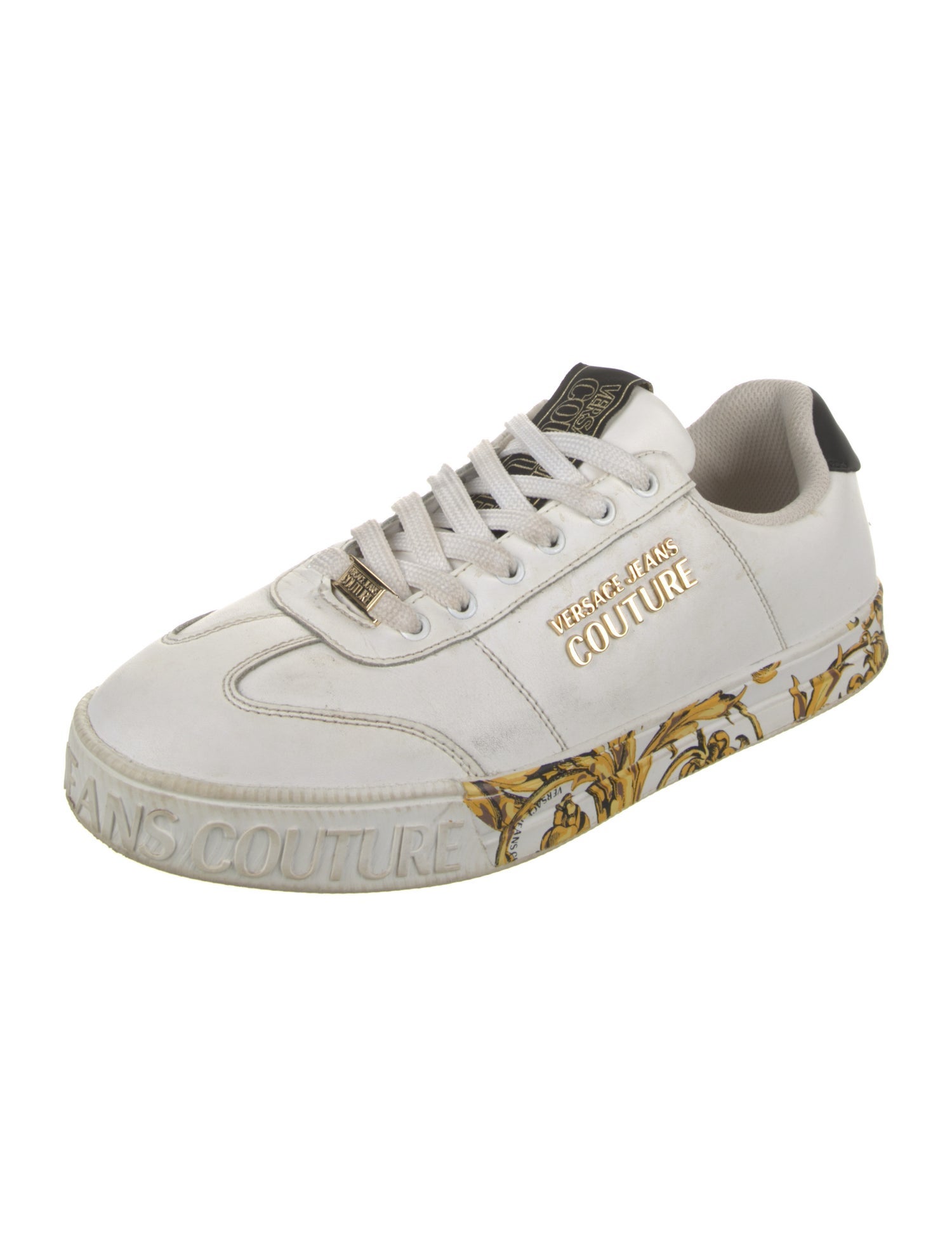 Versace Jeans Couture Leather Printed Athletic Sneakers