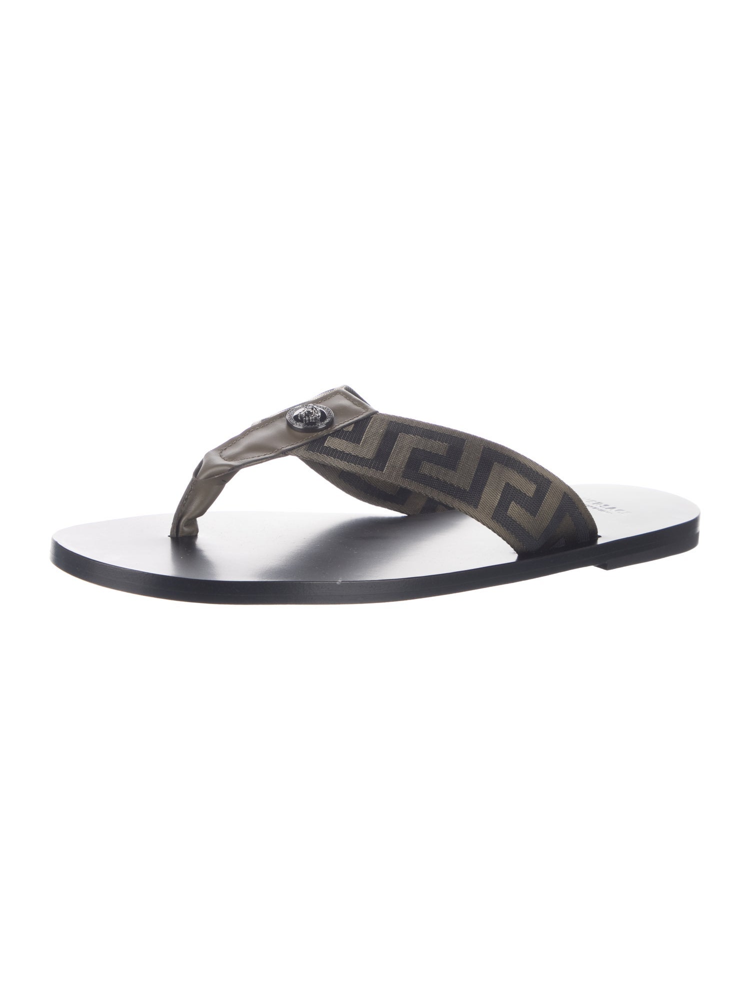 Versace Canvas Printed Flip Flops