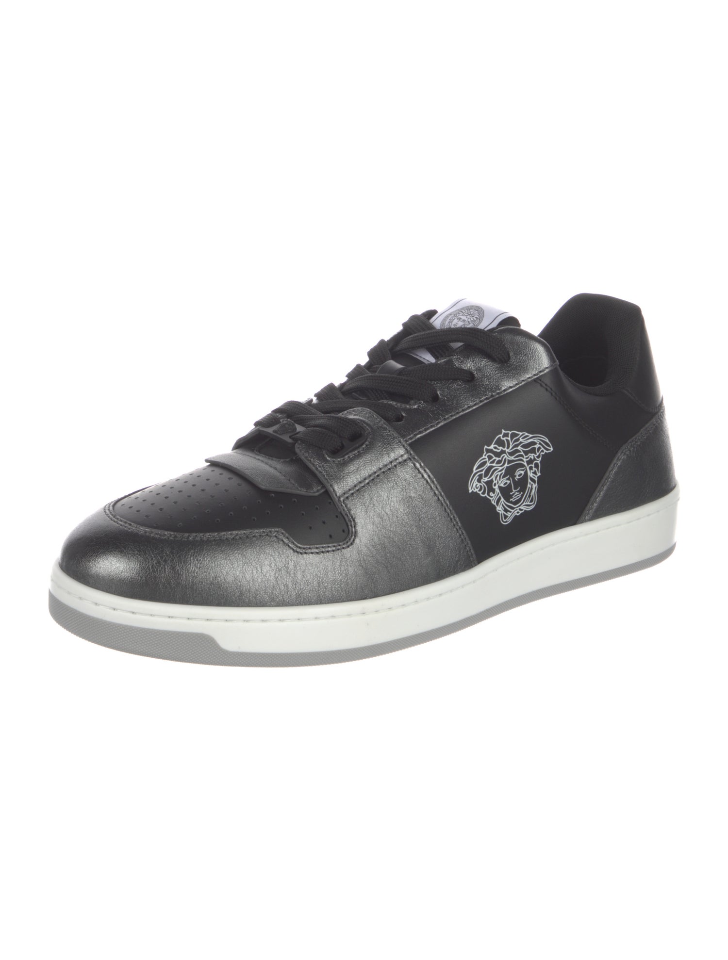 Versace Leather Colorblock Pattern Sneakers