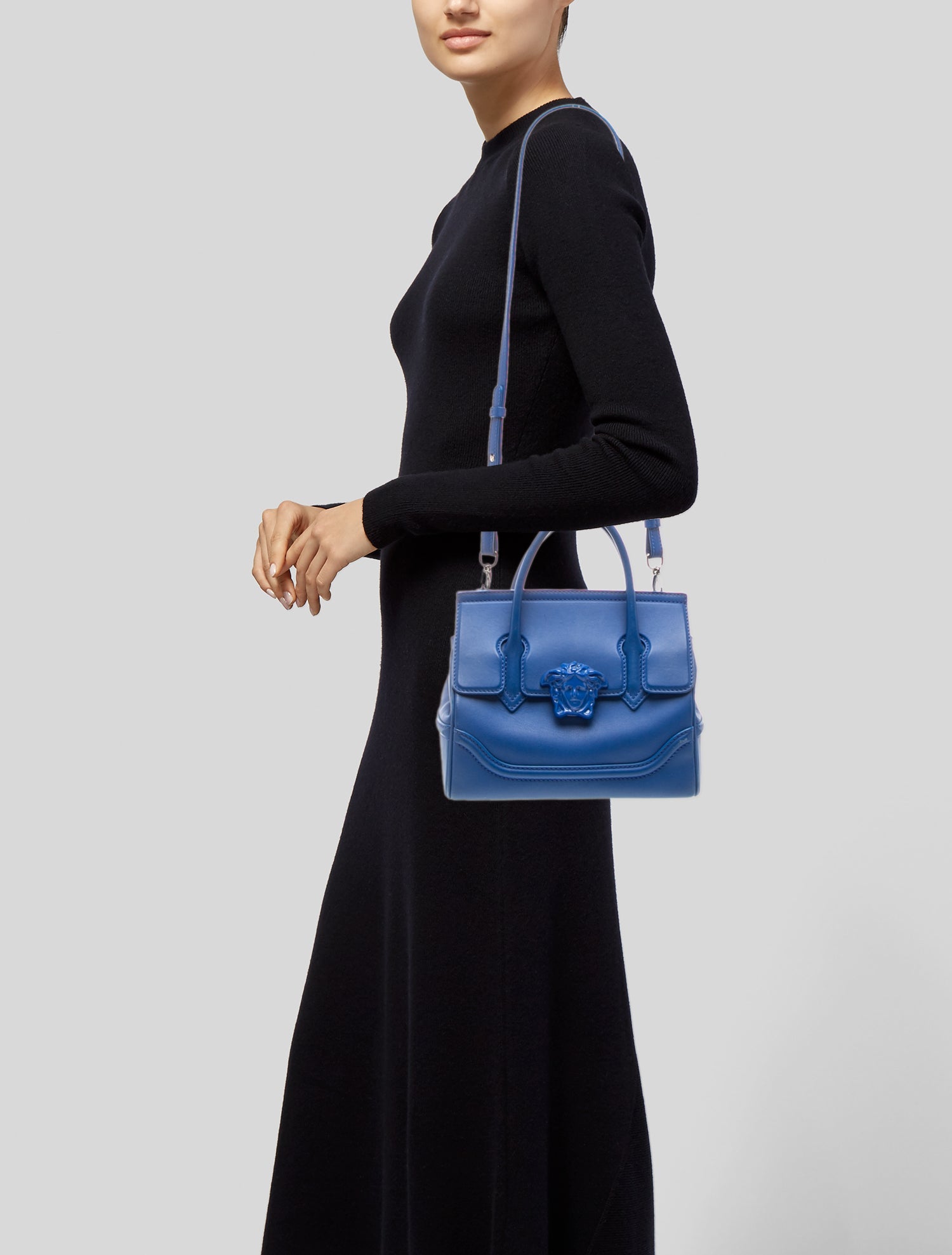 Versace Medusa Palazzo Empire Large - Blue Handle Bags, Handbags
