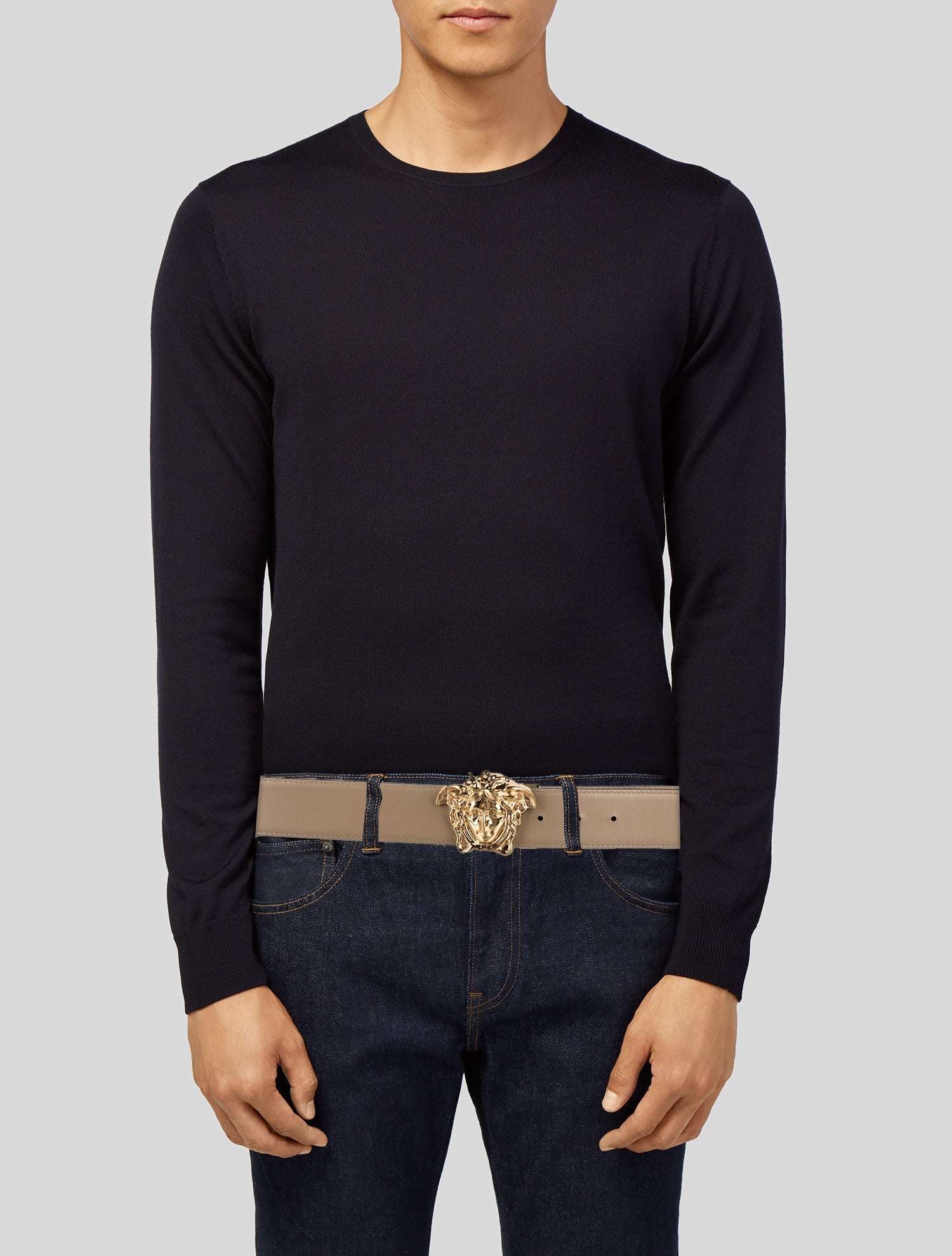 Versace Medusa Insignia Leather Waist Belt