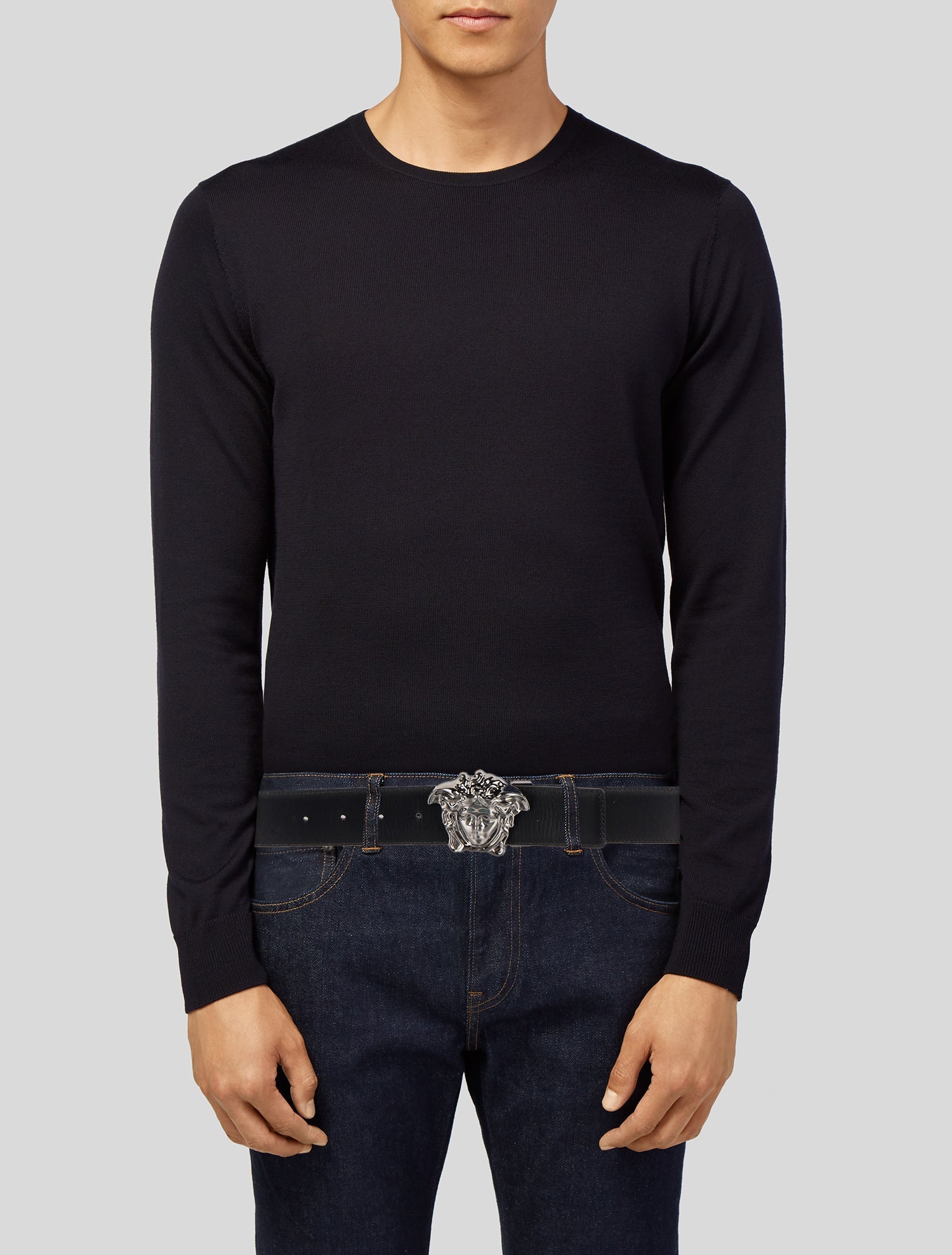 Versace Medusa Insignia Leather Waist Belt