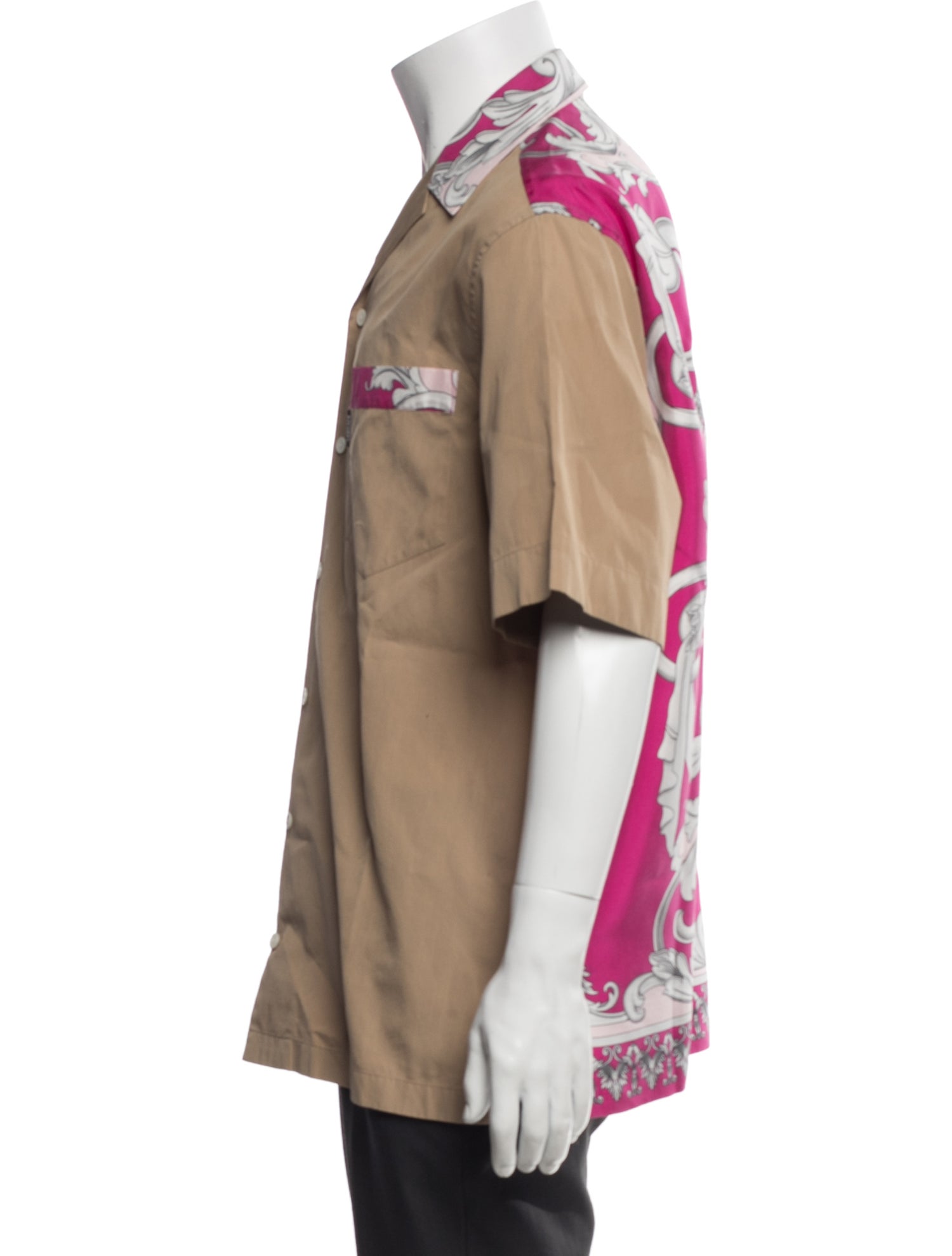 Versace Patterned Short Sleeve Dress Shirt