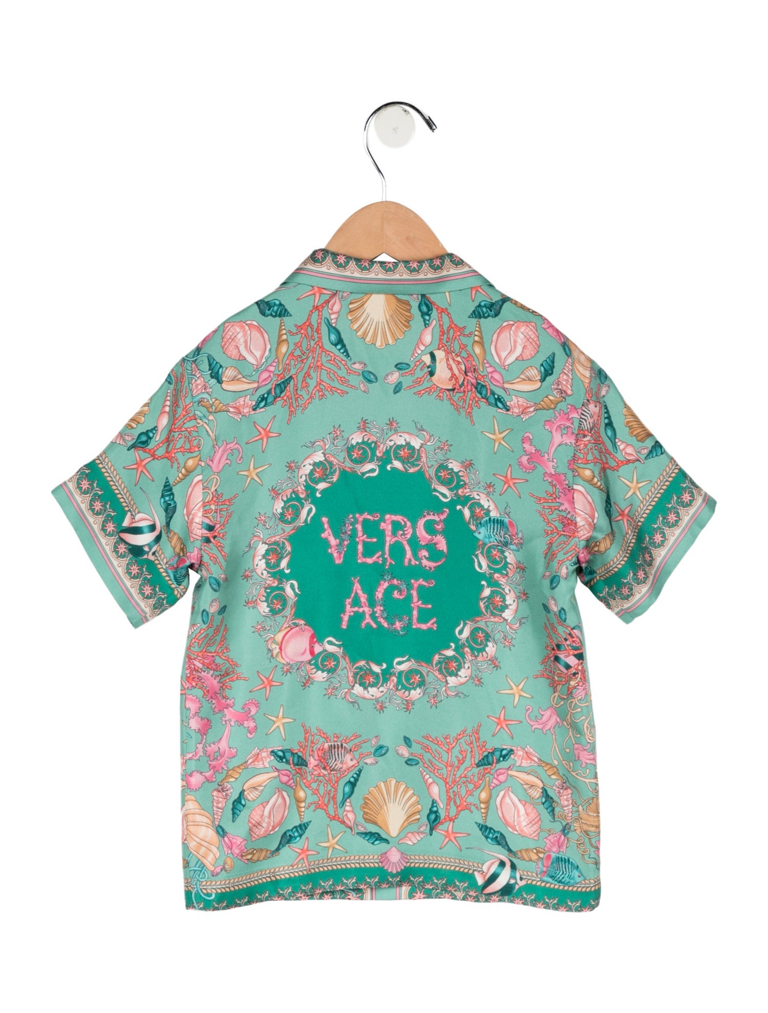 Versace Boys' Printed Short Sleeve Button-Up