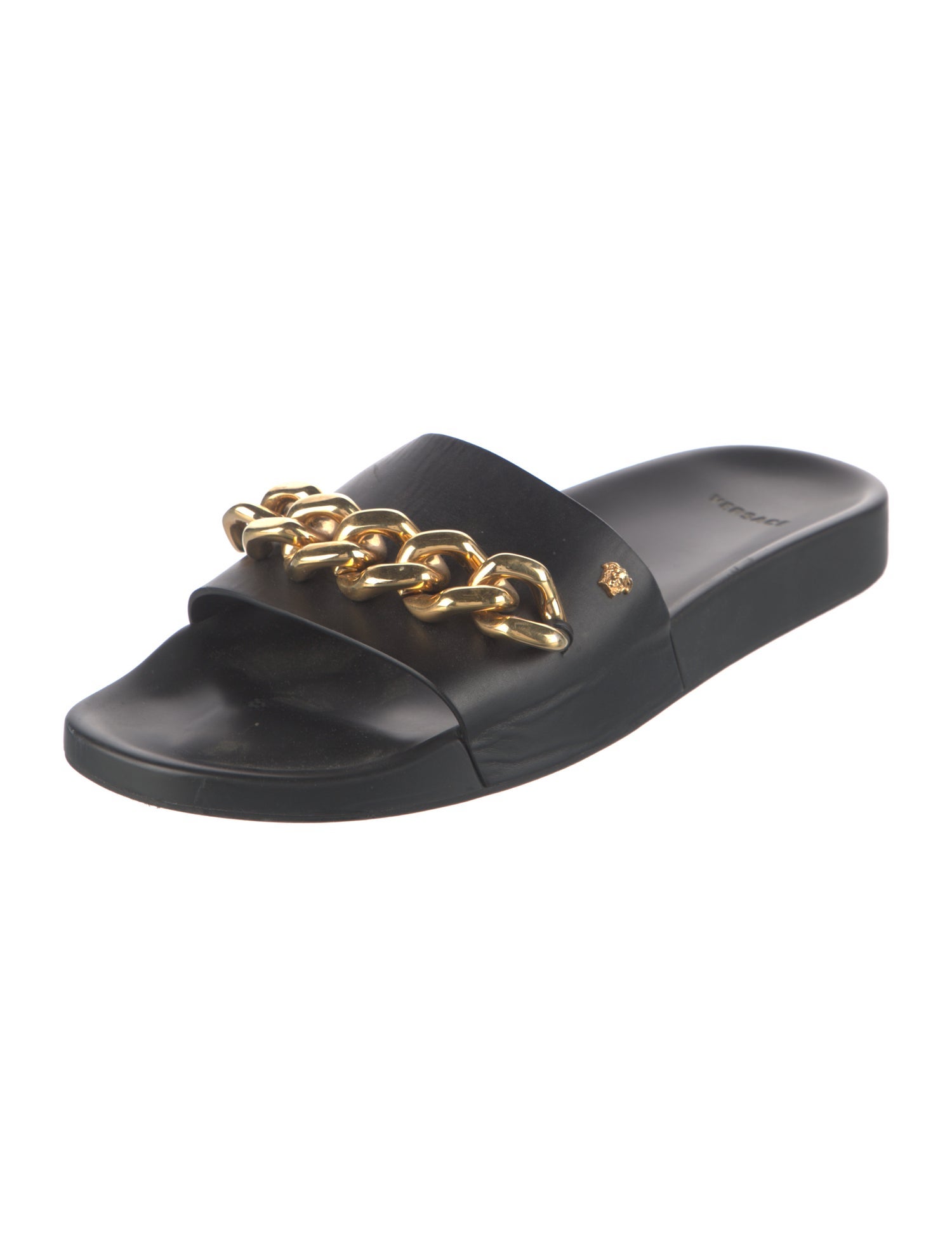 Versace Rubber Chain-Link Accents Slides