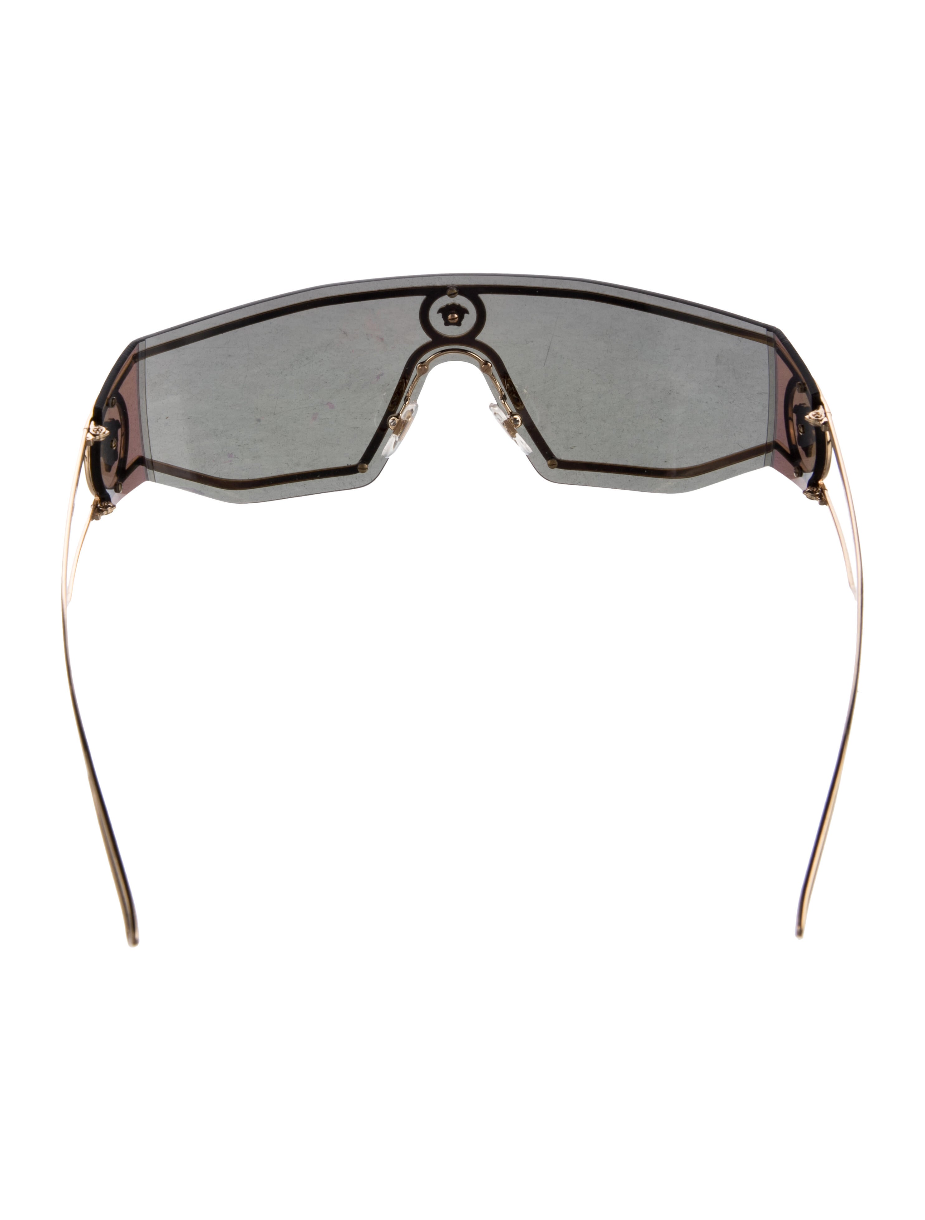 Versace Shield Mirrored Sunglasses