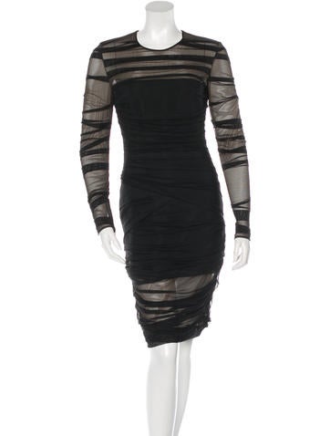 Versace Pleated Sheath Dress