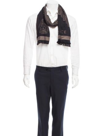 Versace Patterned Wool Scarf