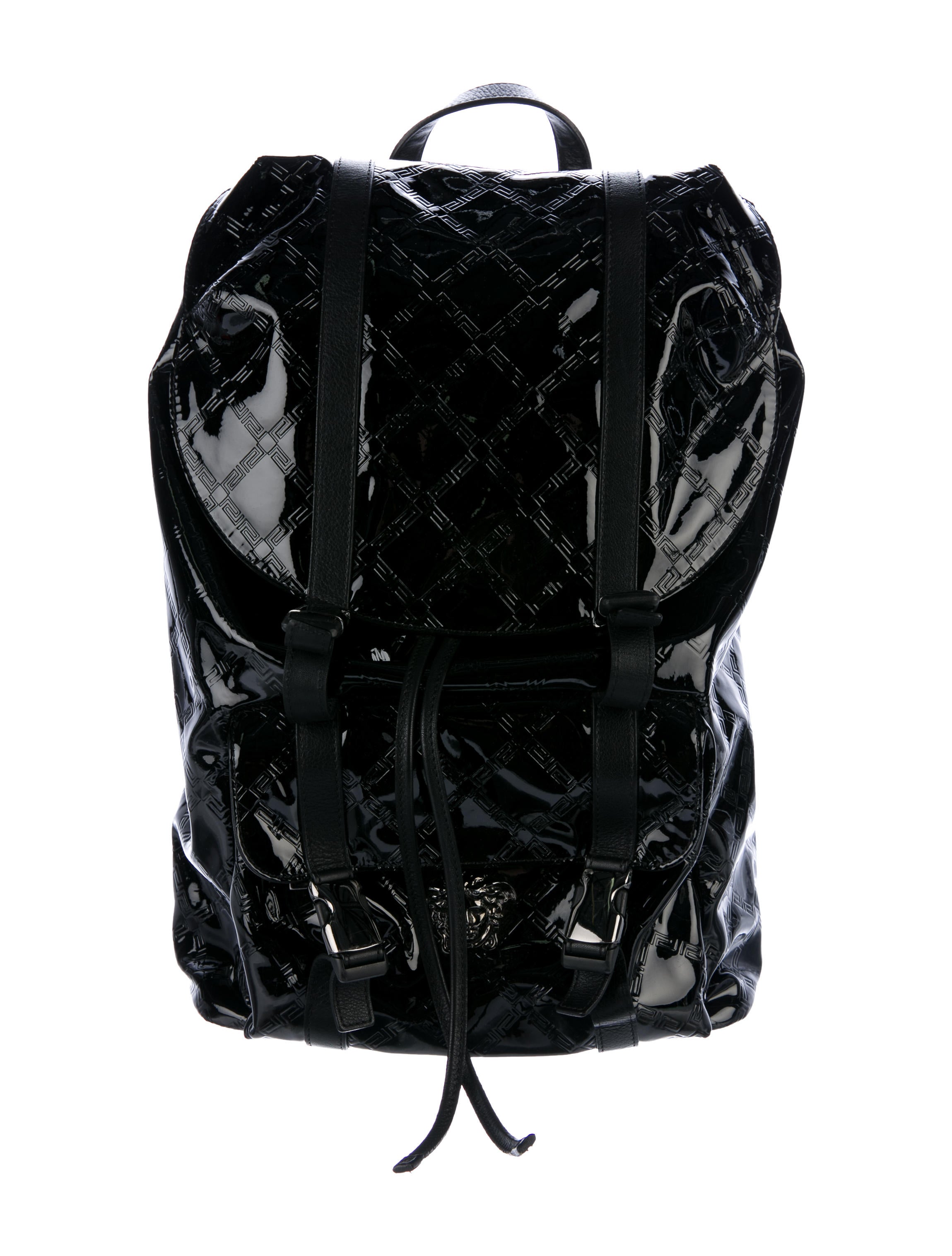 Versace Greca Patent Leather Backpack