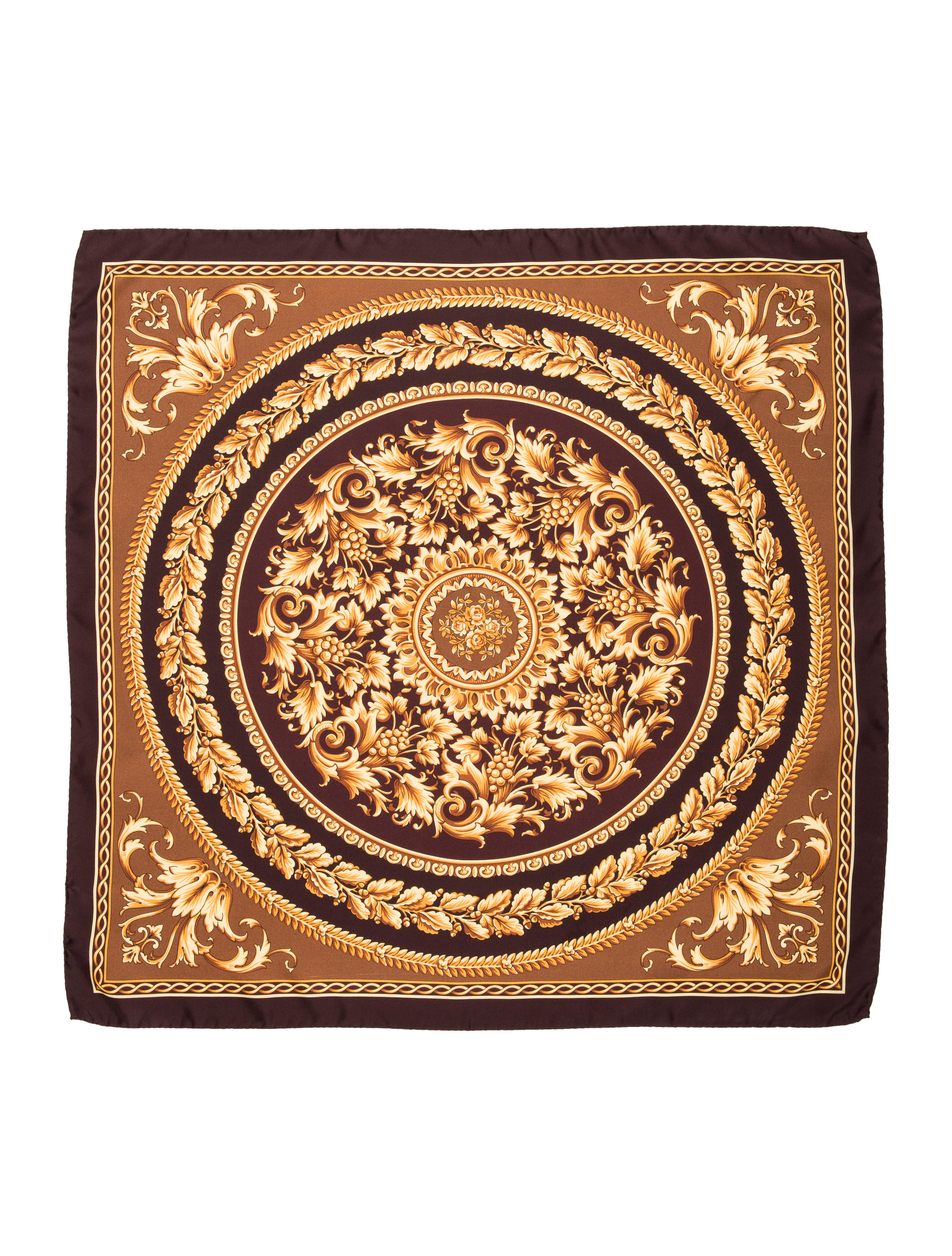 Versace Silk Printed Scarf - Brown Scarves and Shawls, Accessories