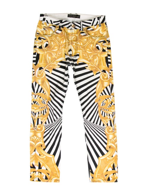 Versace Printed Skinny Jeans black