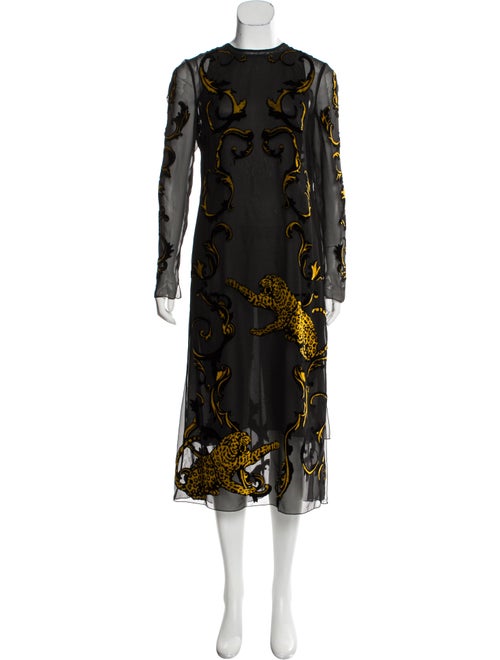 Versace Devore` Accented Dress Black