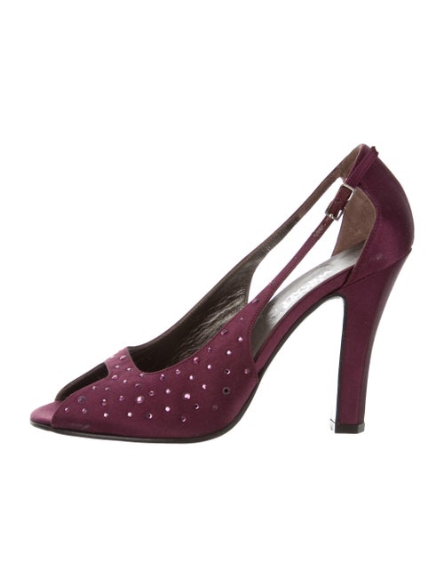 Versace Embellished Satin Pumps