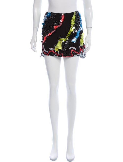 Versace Silk Mini Skirt Black