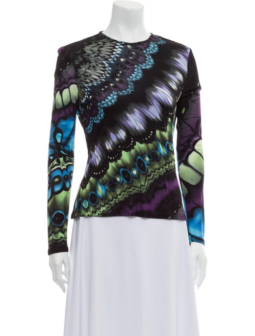 Versace Printed Crew Neck Sweatshirt Purple